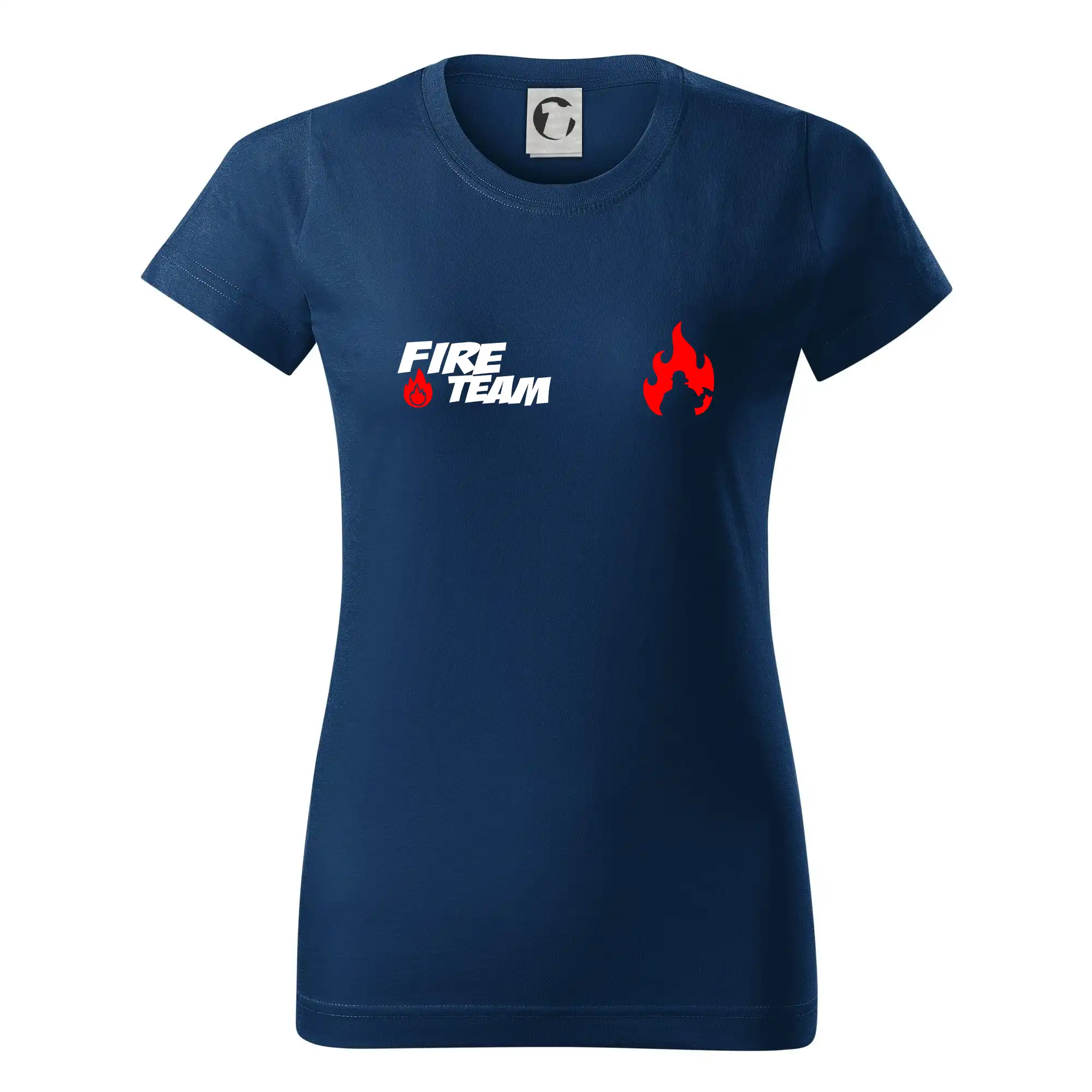 Originálne tričká pre hasičov - Fire Team plamen - Dámske tričko basic - ľahko voľnejšie a dlhšie