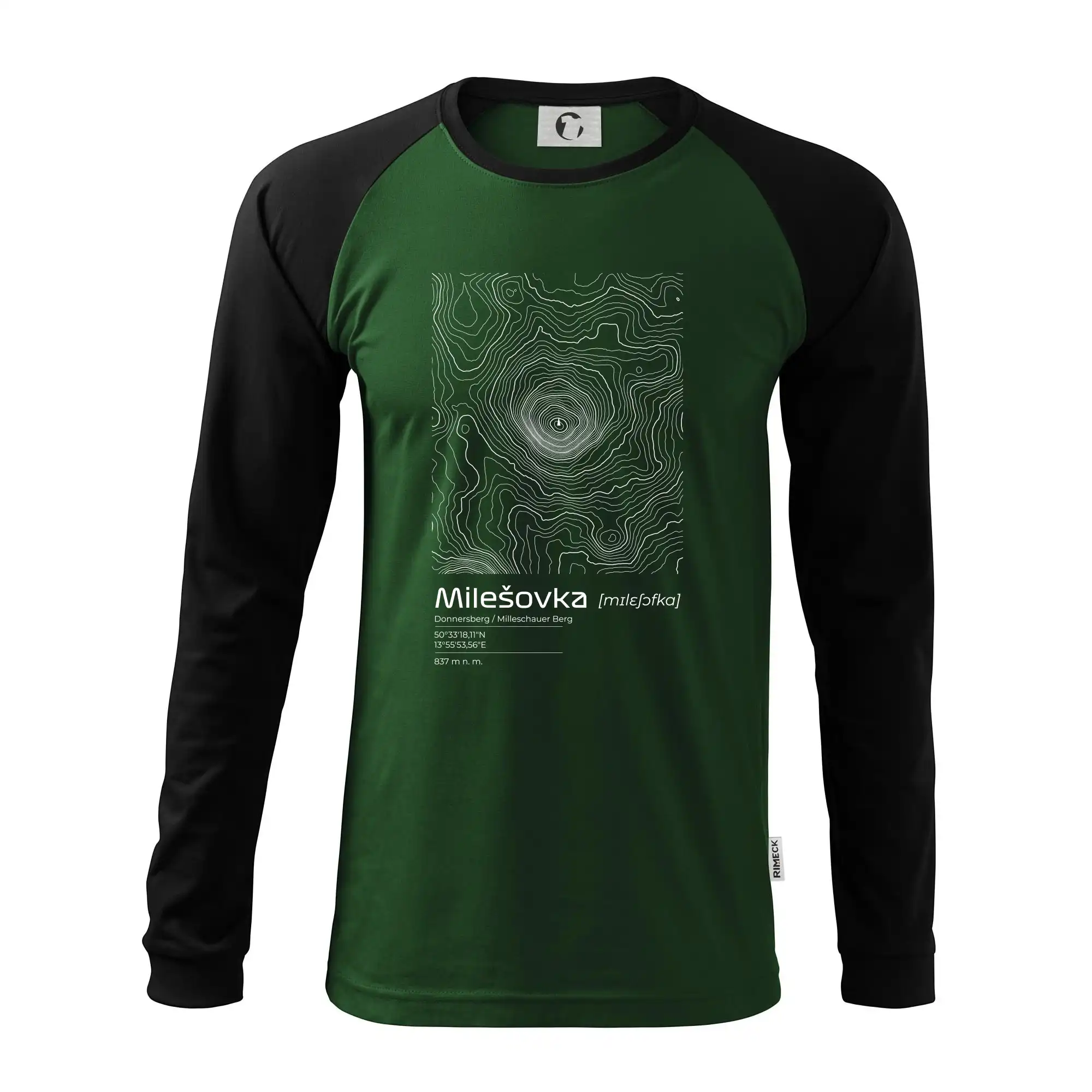 Milešovka - vrstevnice v obdélníku