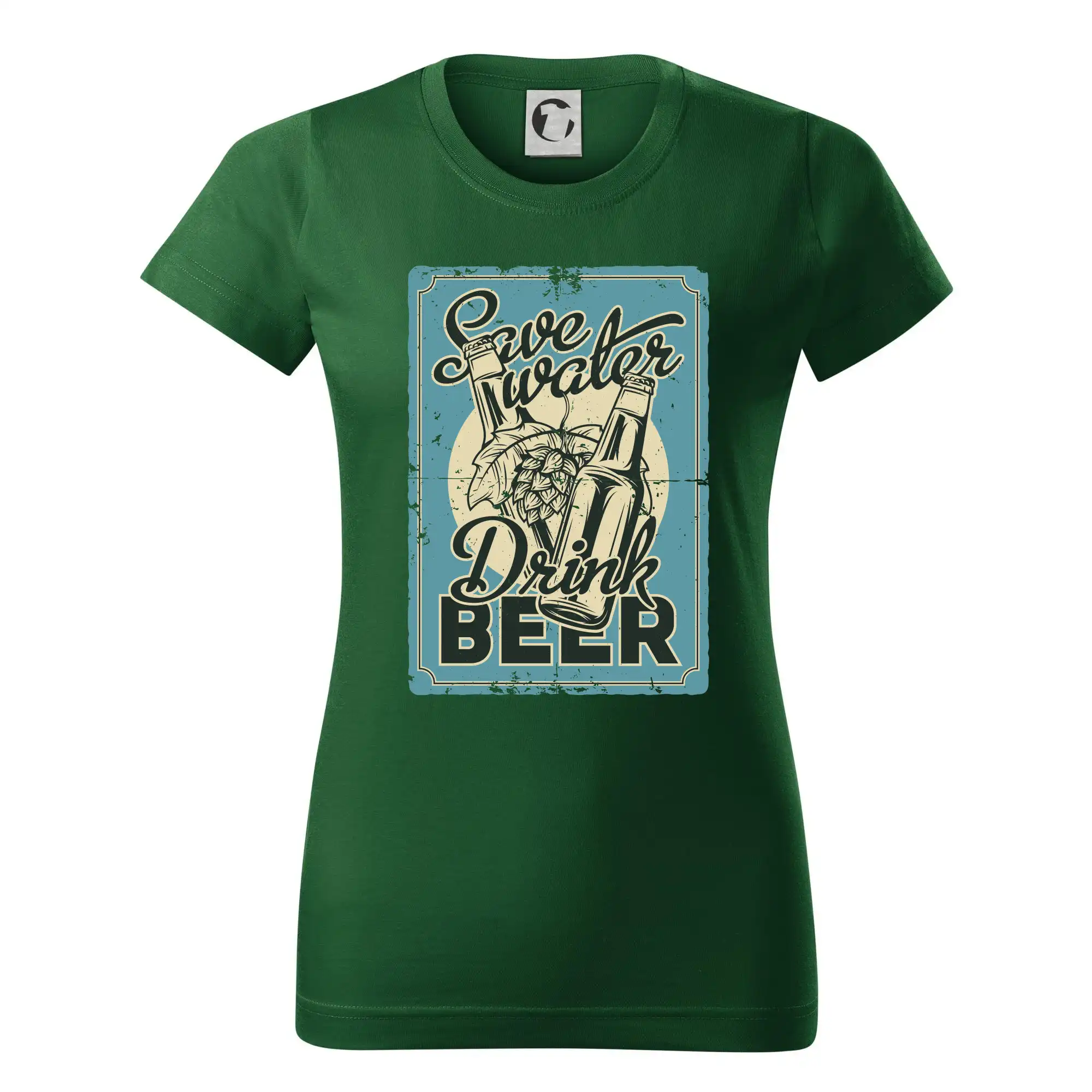 Vtipná tričká pre pivárov - Save water drink beer poster - Dámske tričko basic - ľahko voľnejšie a dlhšie