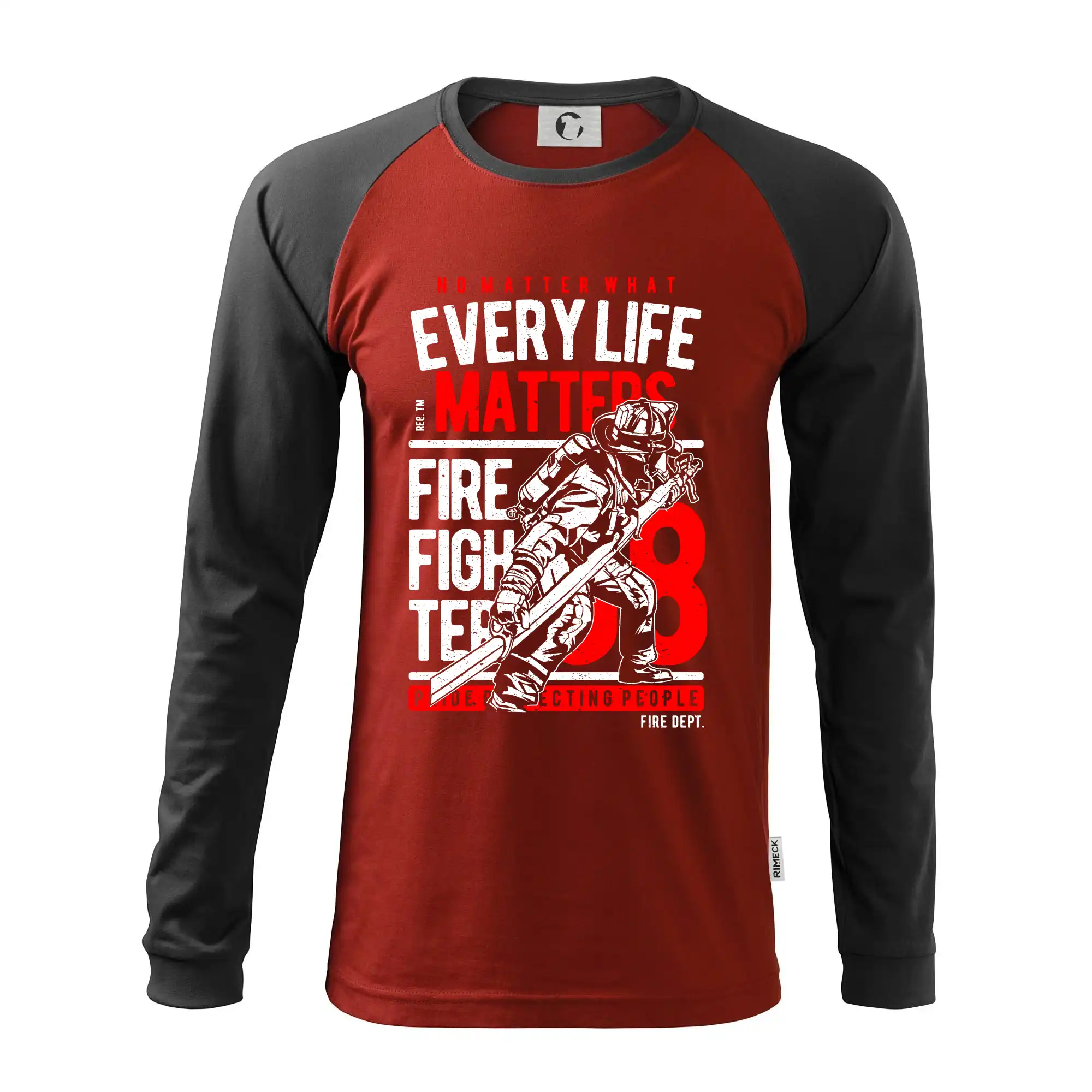 Originálne tričká pre hasičov - Every Life Matters - Pánske tričko s dlhým rukávom LS130