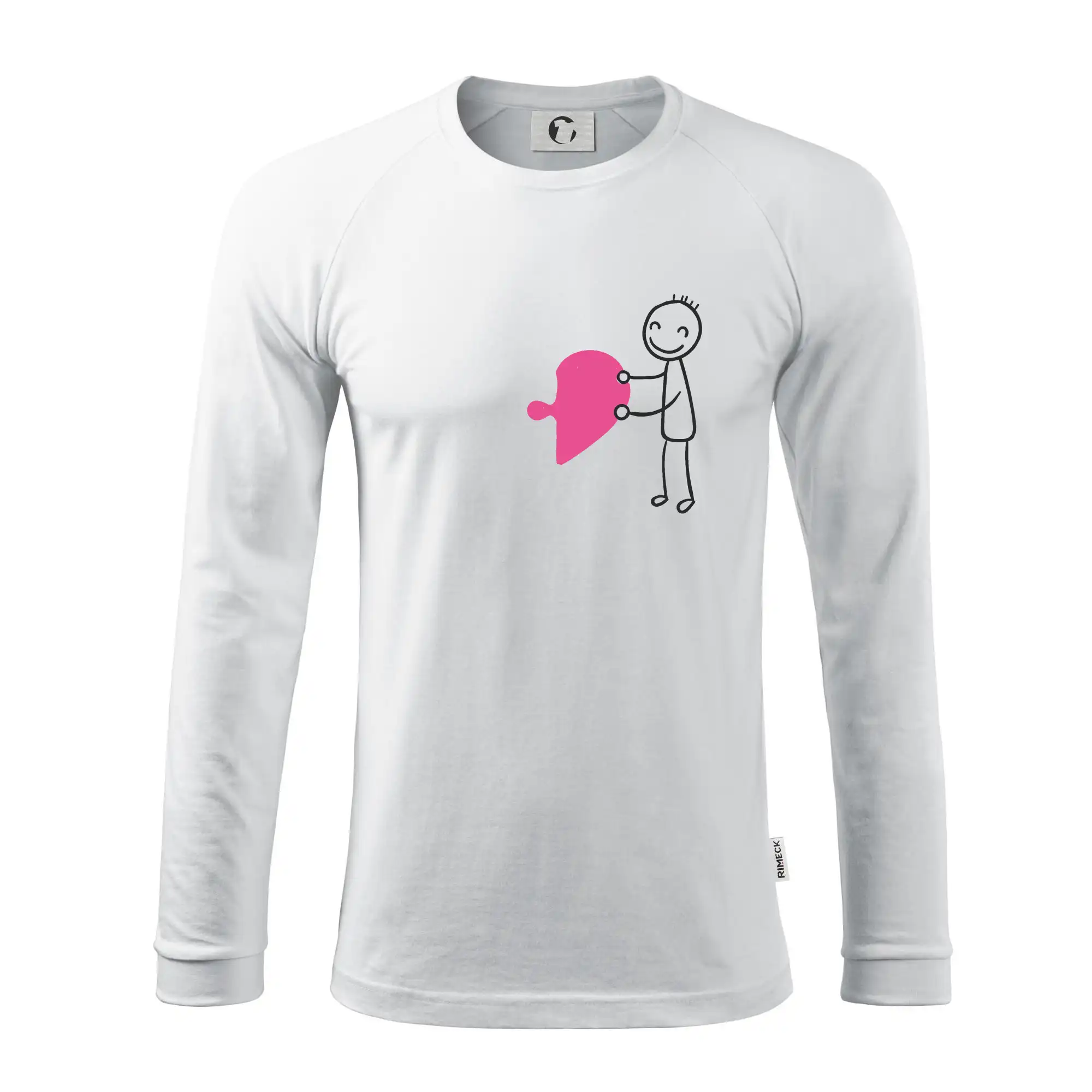 Párové tričká puzzle postavička - Pánske tričko s dlhým rukávom LS130