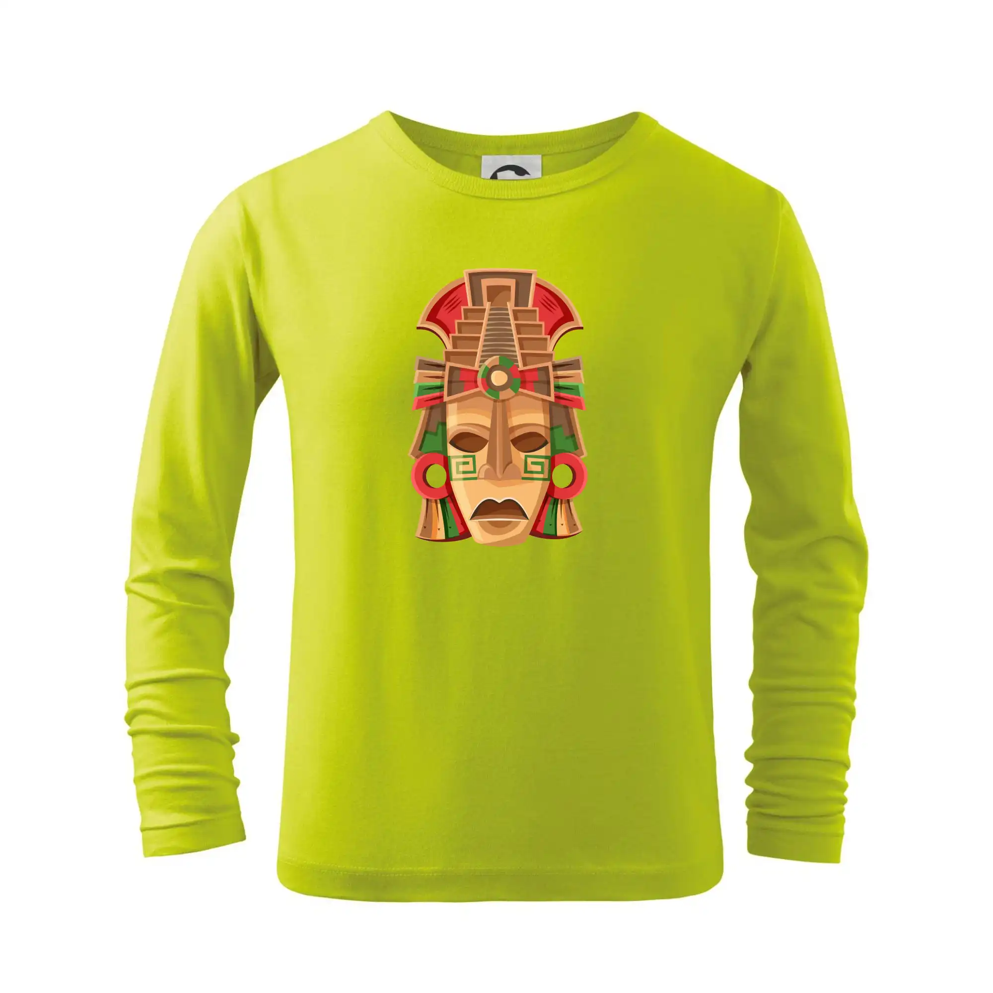 Mayovia / Aztékovia na tričku - Mayové maska červené uši - Tričko detské Long Sleeve