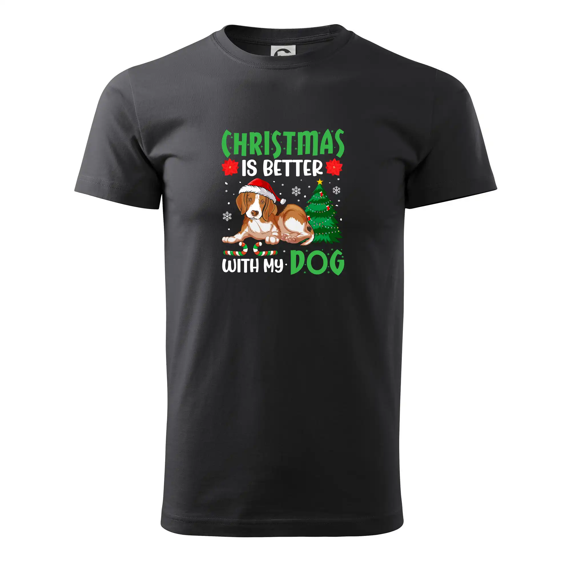 Vianočné tričká - Christmas is better with my dog - Klasické pánske tričko vyššej gramáže