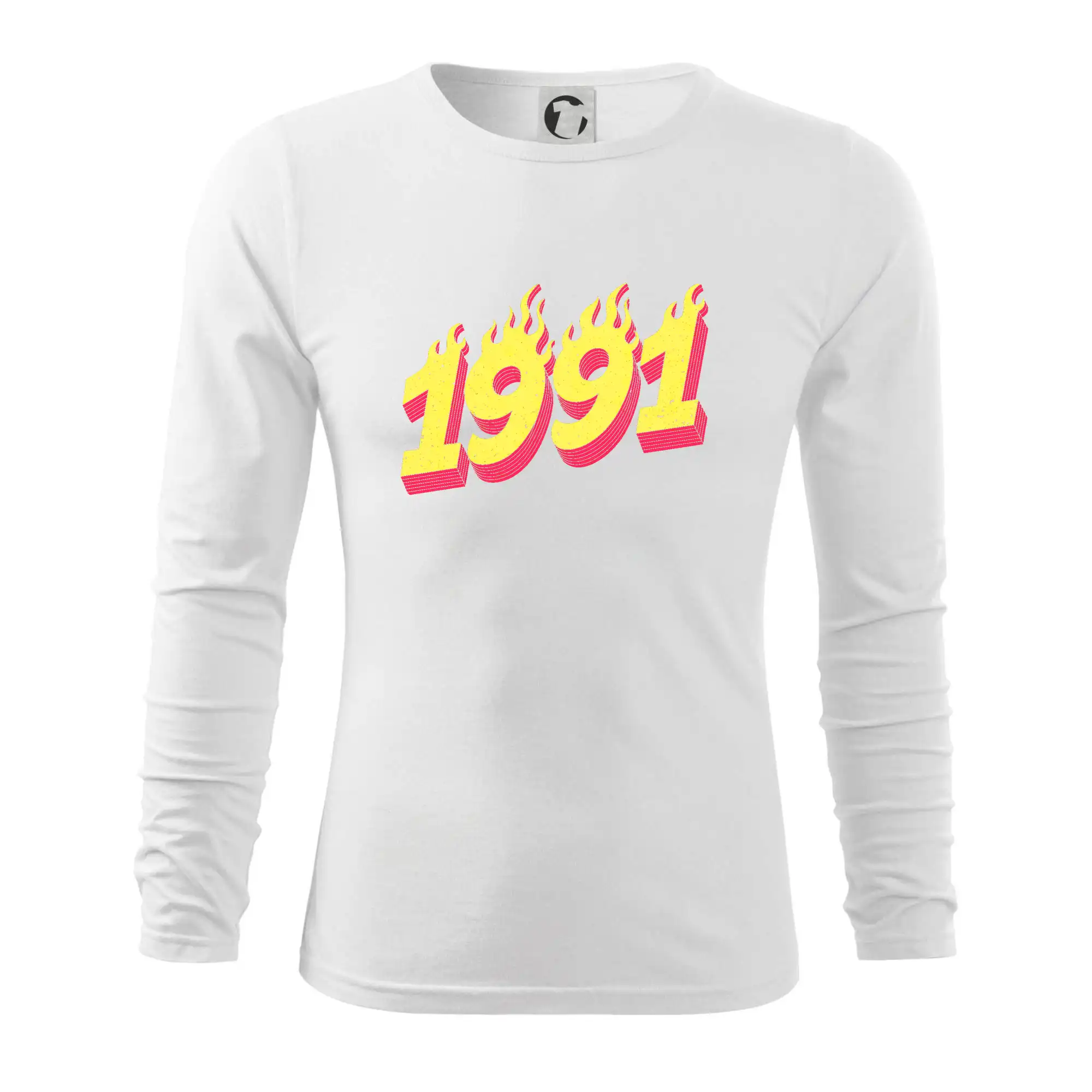 Trička s ročníkom 1991 - Narodeniny v ohni 1991 - Tričko s dlhým rukávom FIT-T long sleeve