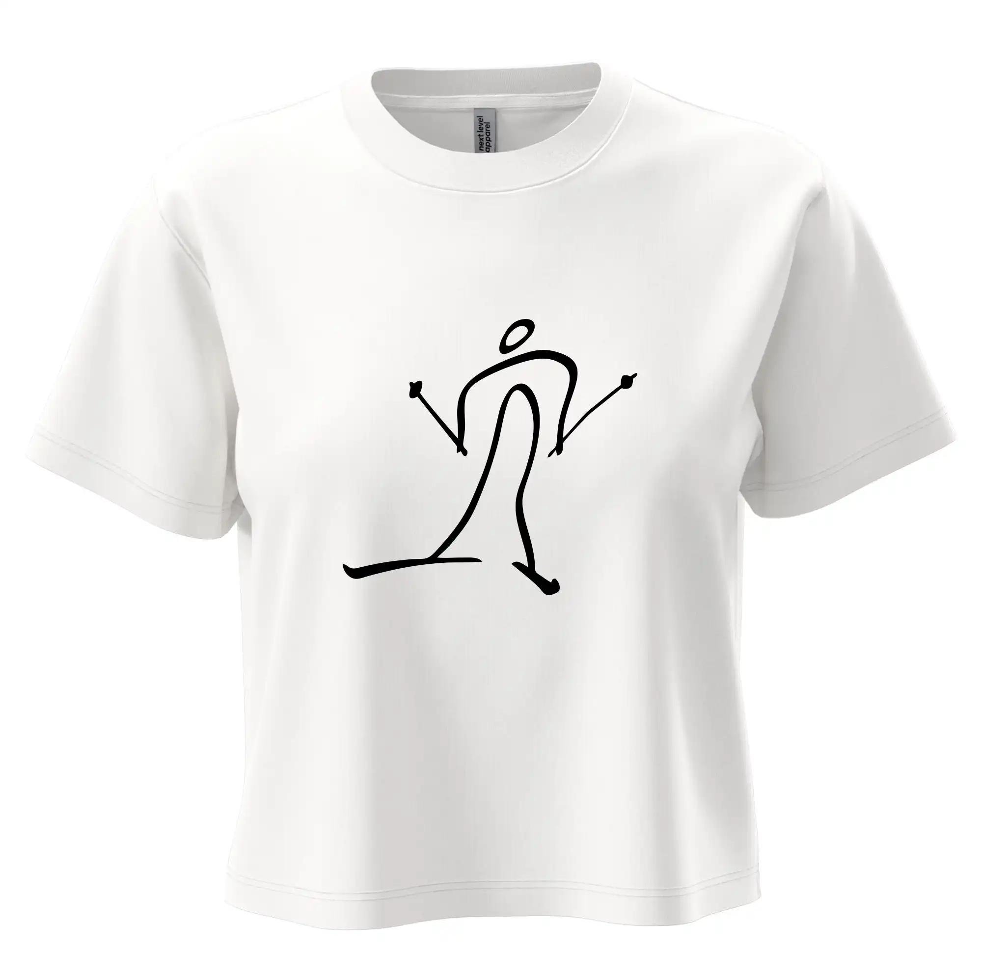 Lyže a Snowboard - Bežkár kreslený - Boxy cropped tričko OVERSIZE