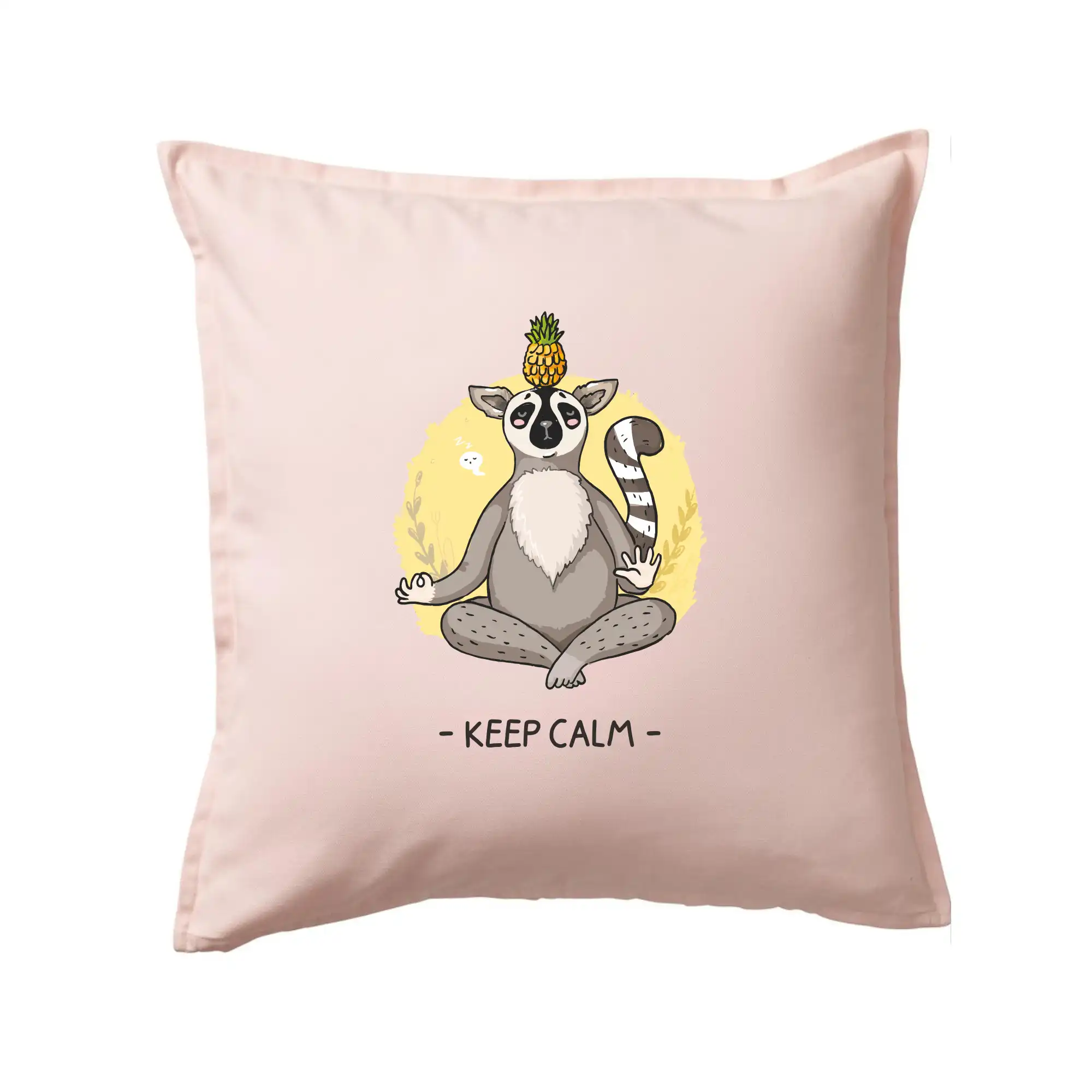 Tričká na jógu - Yoga - keep calm kreslený - Vankúš 50x50