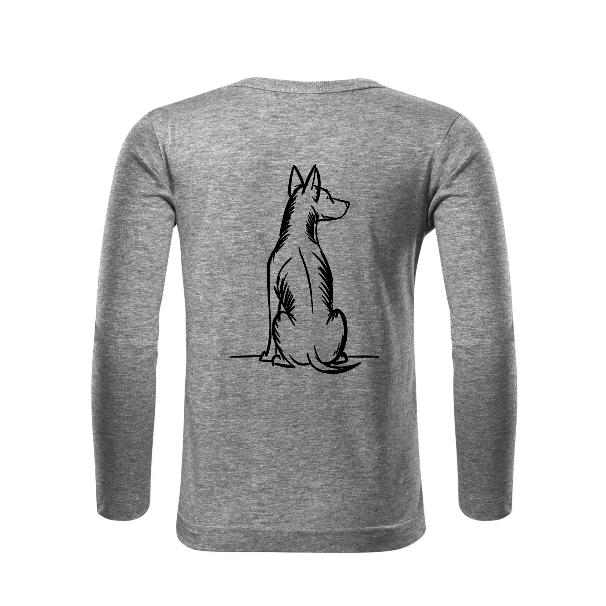Ostatné psie plemená - Pes kreslený zozadu - Tričko detské Long Sleeve