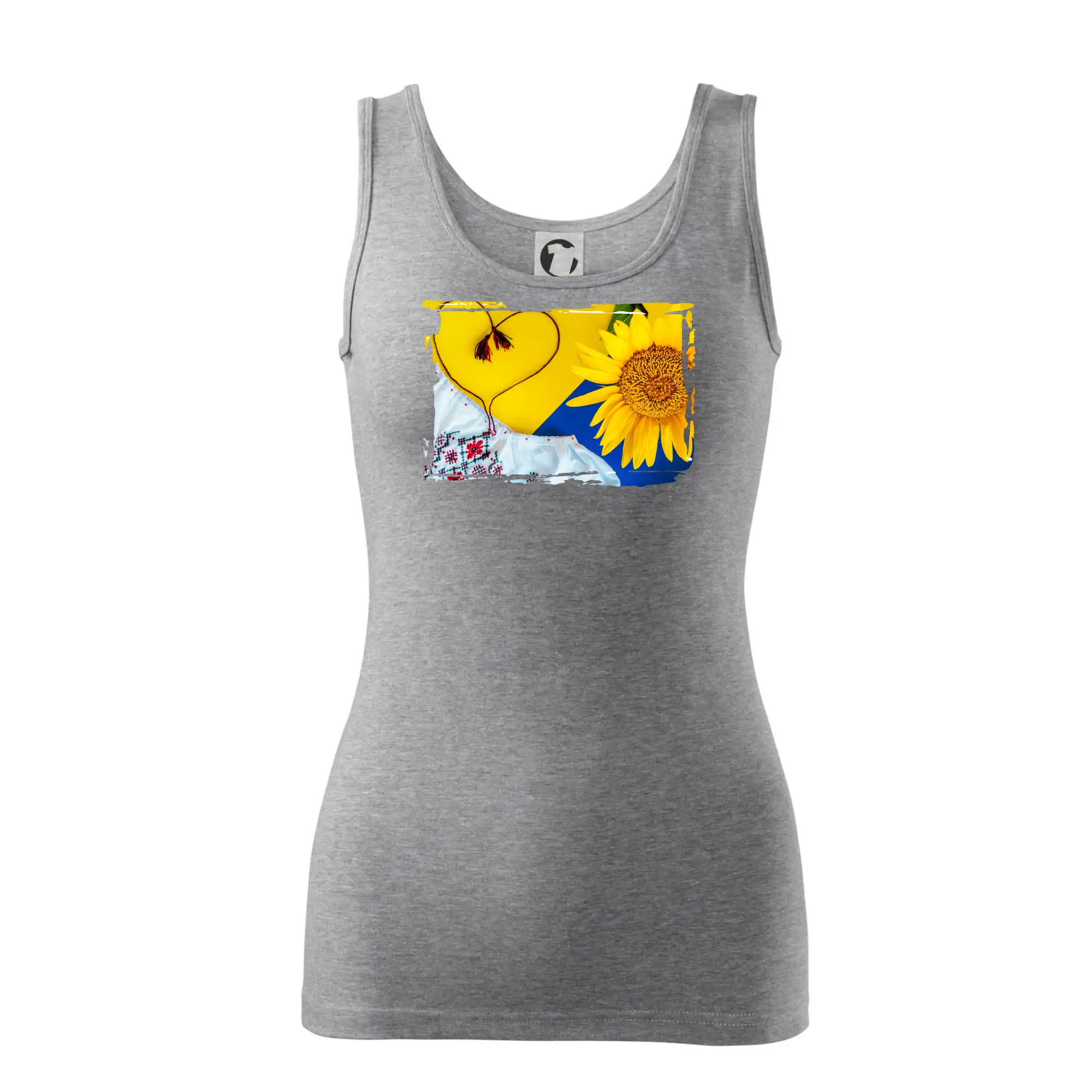 Tričká s vlajkou ukrajiny - Ukrajina slnečnice a kroj - Dámske tielko