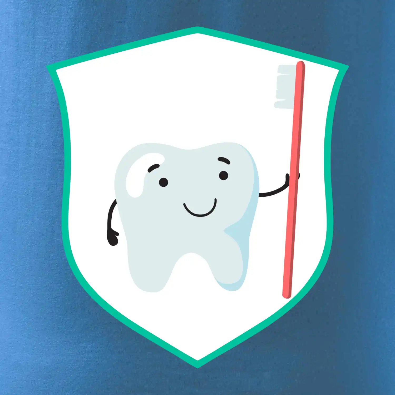 Zoubek na prsu - zubní kartáček