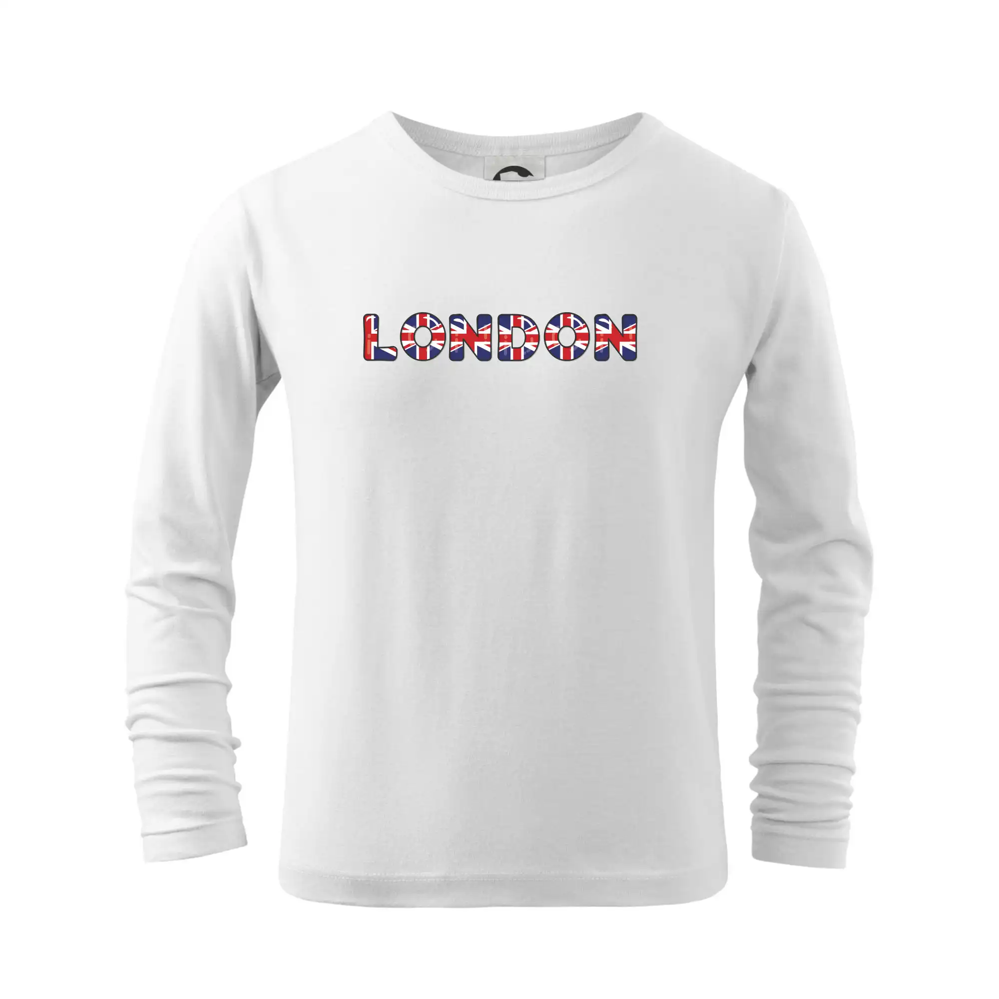 Tričká Anglicko - Nápis London vlajka - Tričko detské Long Sleeve