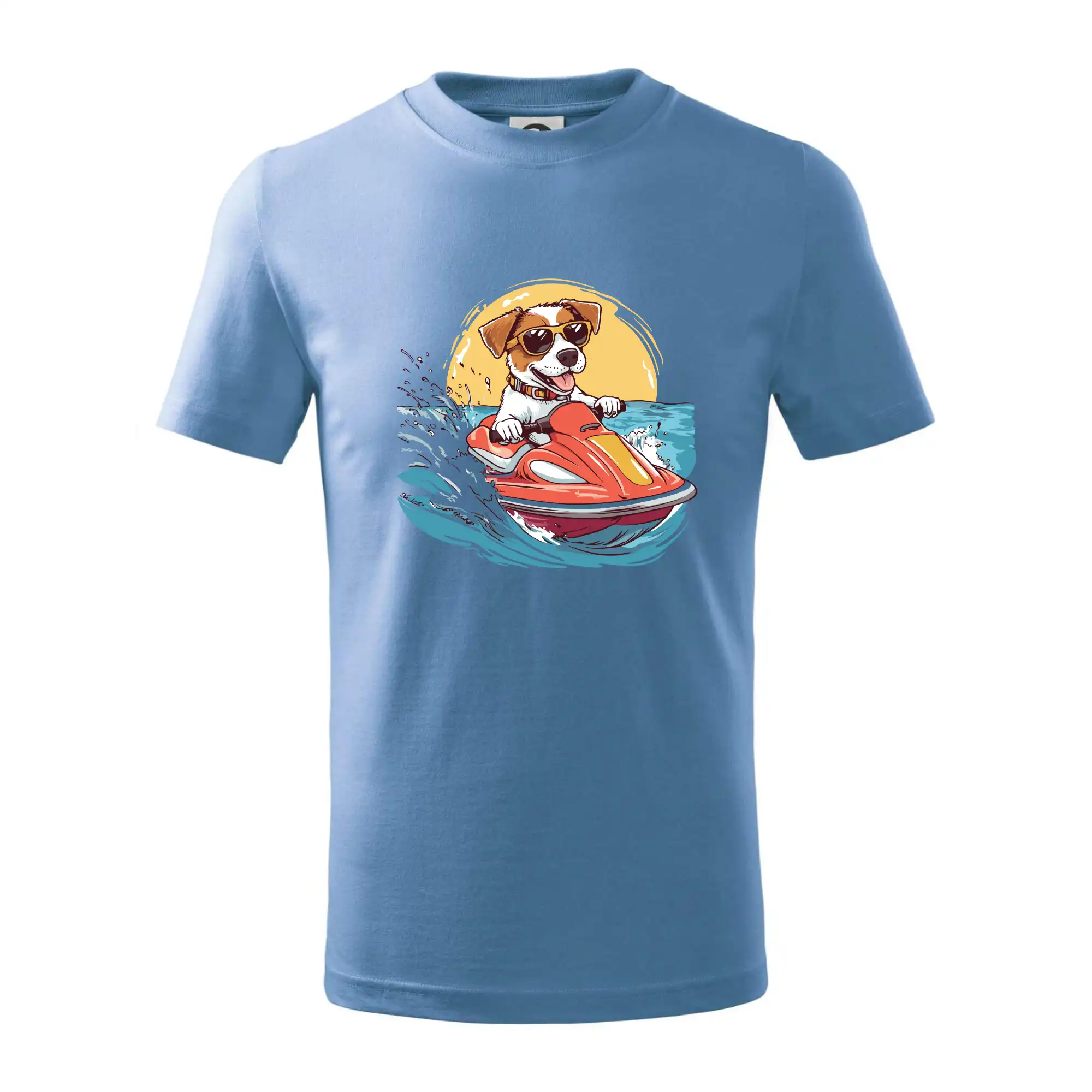 Jack russell teriér na vodním skútru