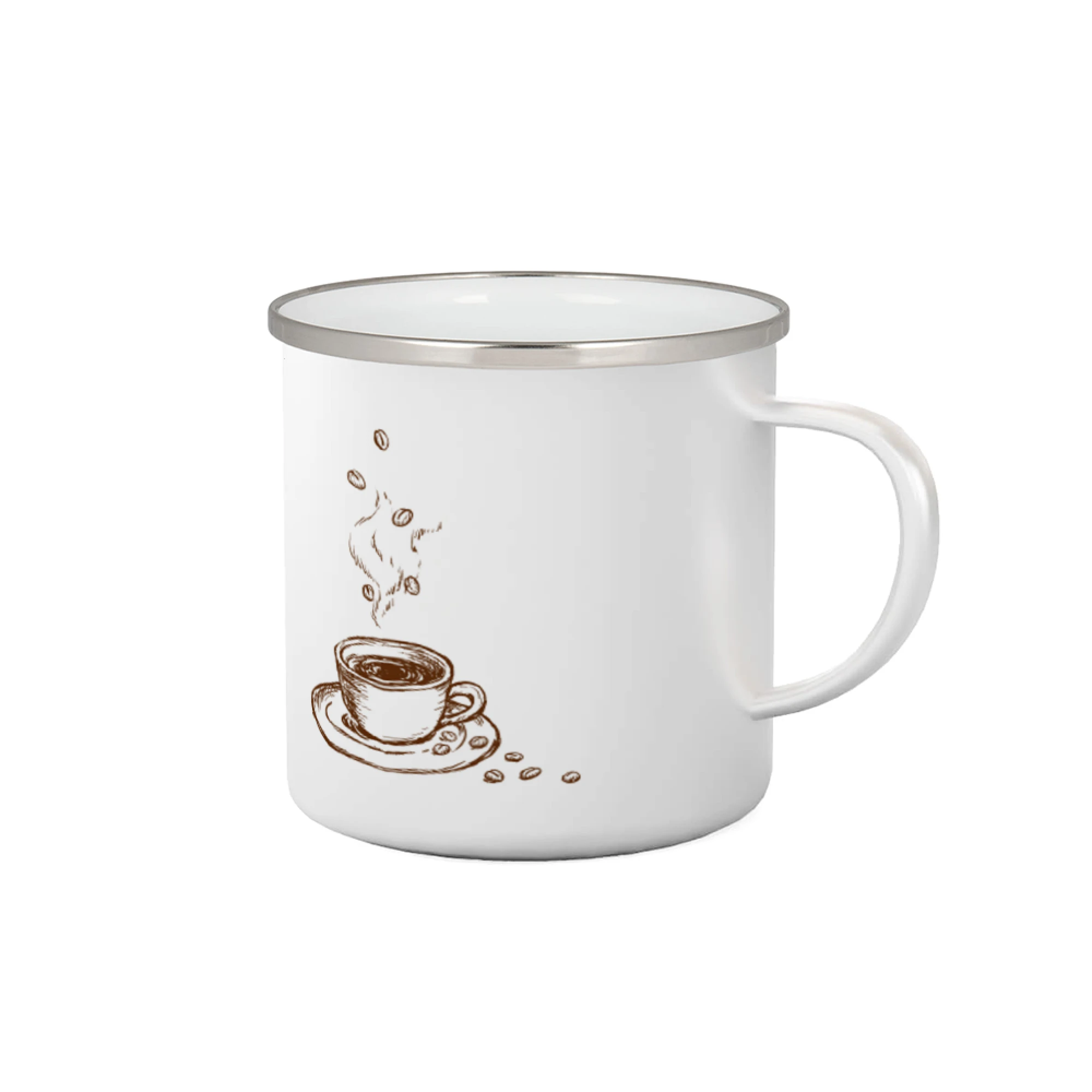 Motívy pre baristu a milovníkov kávy - Hrnček plný čerstvej kávy - Plecháčik