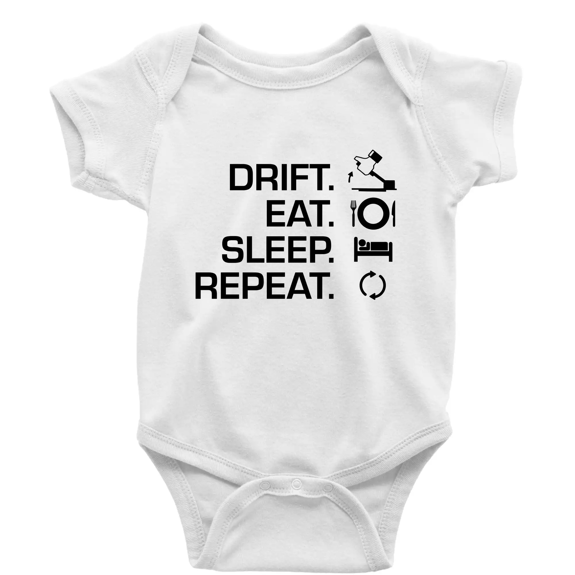 Auto tričká - Drift Eat Sleep Repeat - Body dojčenské s krátkym rukávom