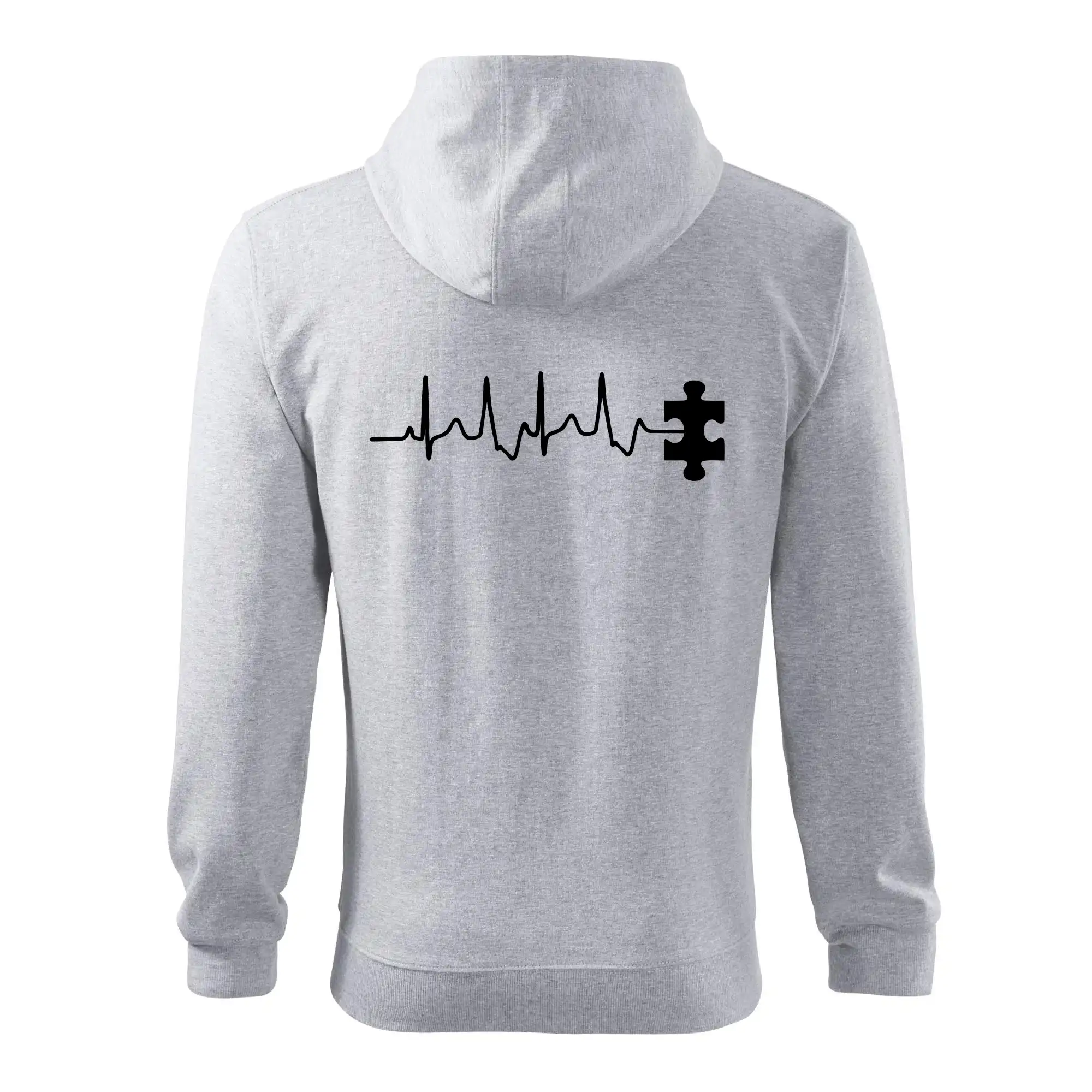 Tričká pre zamilovaných - EKG puzzle rozpojené - Mikina s kapucňou na zips trendy zipper