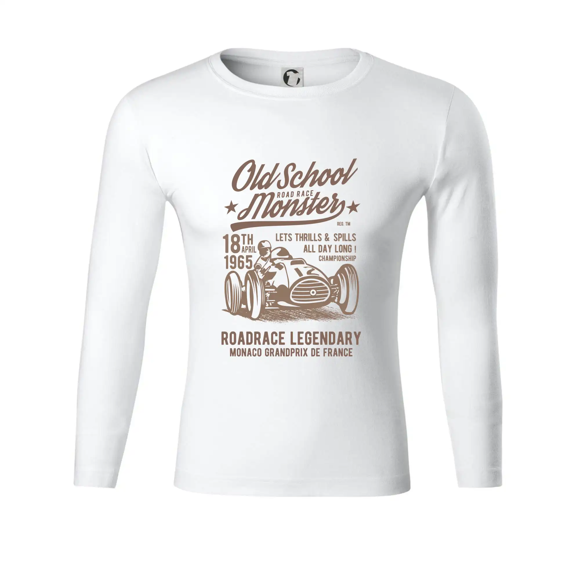 Auto tričká - Old School Road Race Monster - Tričko Progress s dlhým rukávom
