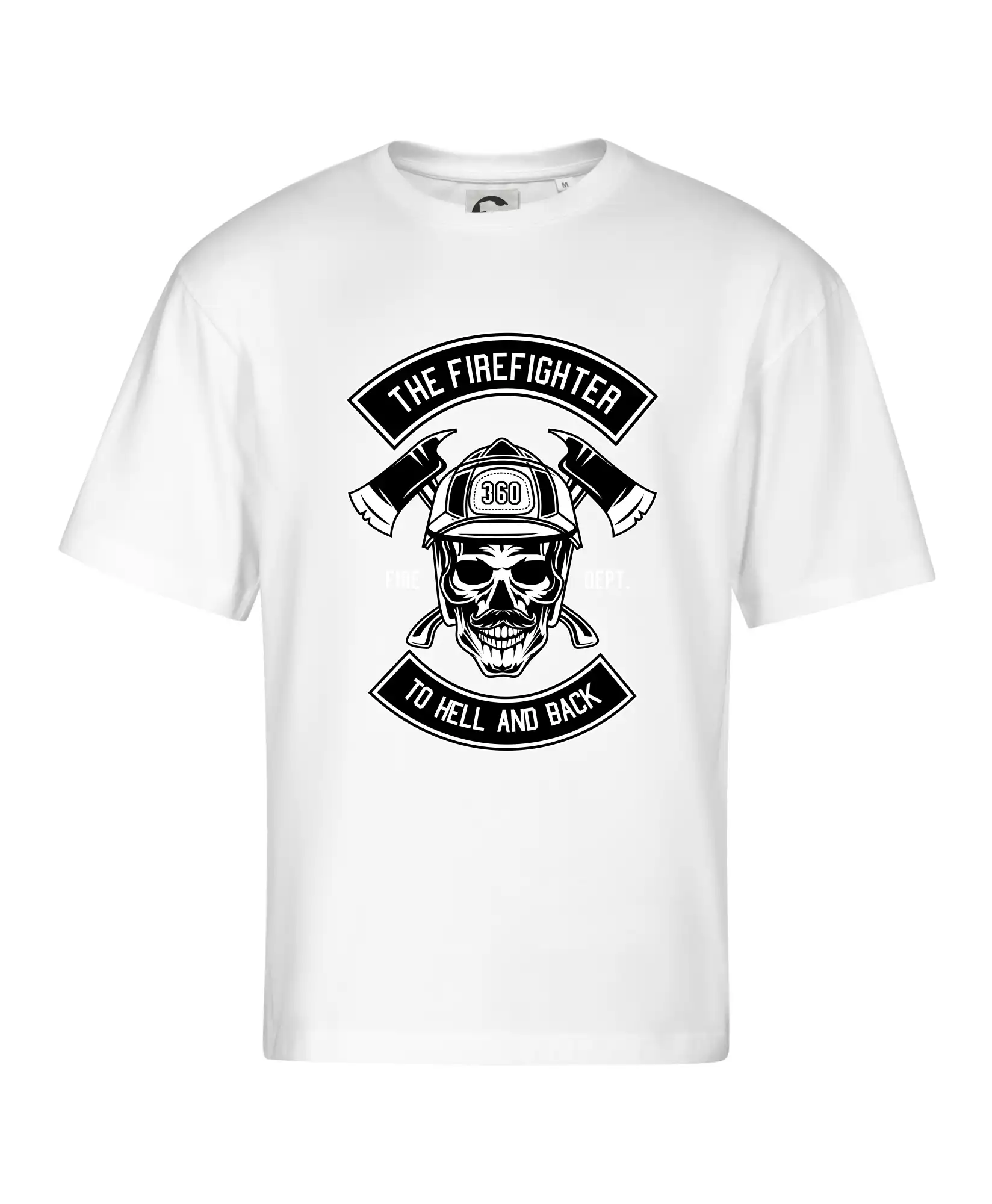 Originálne tričká pre hasičov - Lebka hasič do pekla a späť - Stage unisex - OVERSIZE