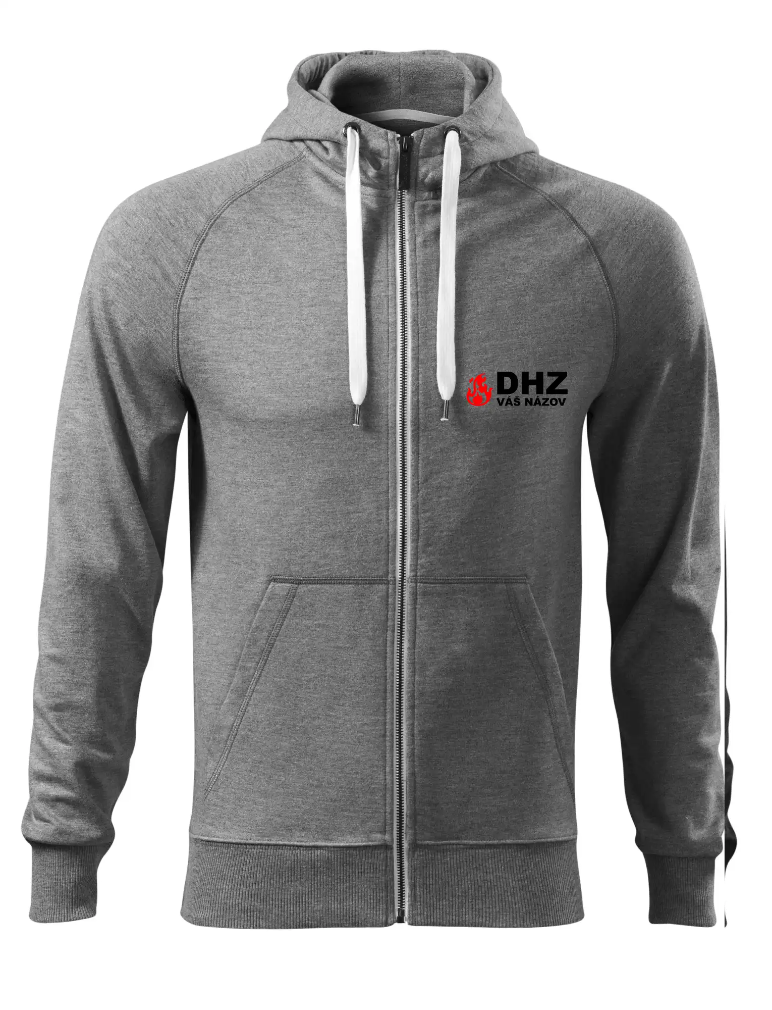 Originálne tričká pre hasičov - DHZ (oheň, názov sboru - vlastný nápis) - Mikina Voyage  - 100% bavlna