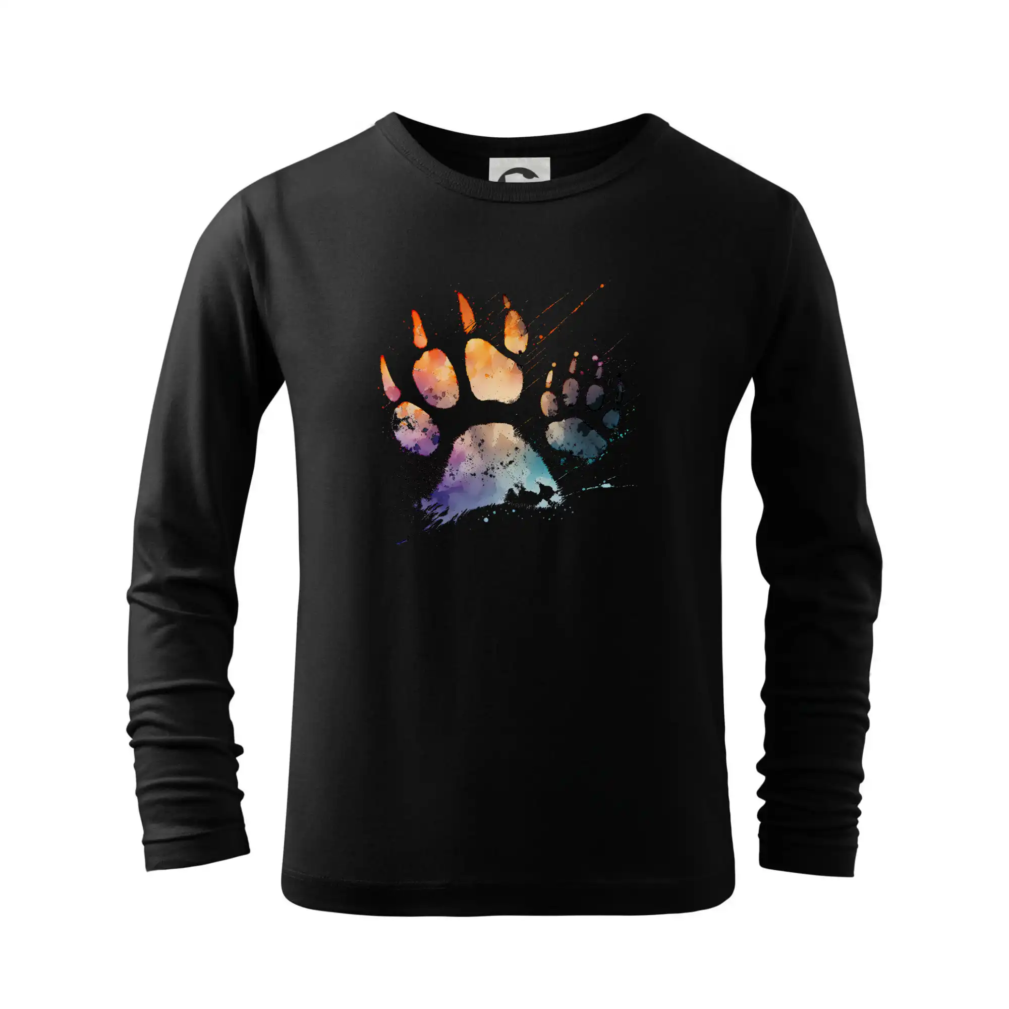 Vtipná tričká s mačkou - Dve mačacie packy vodovou farbou - Tričko detské Long Sleeve