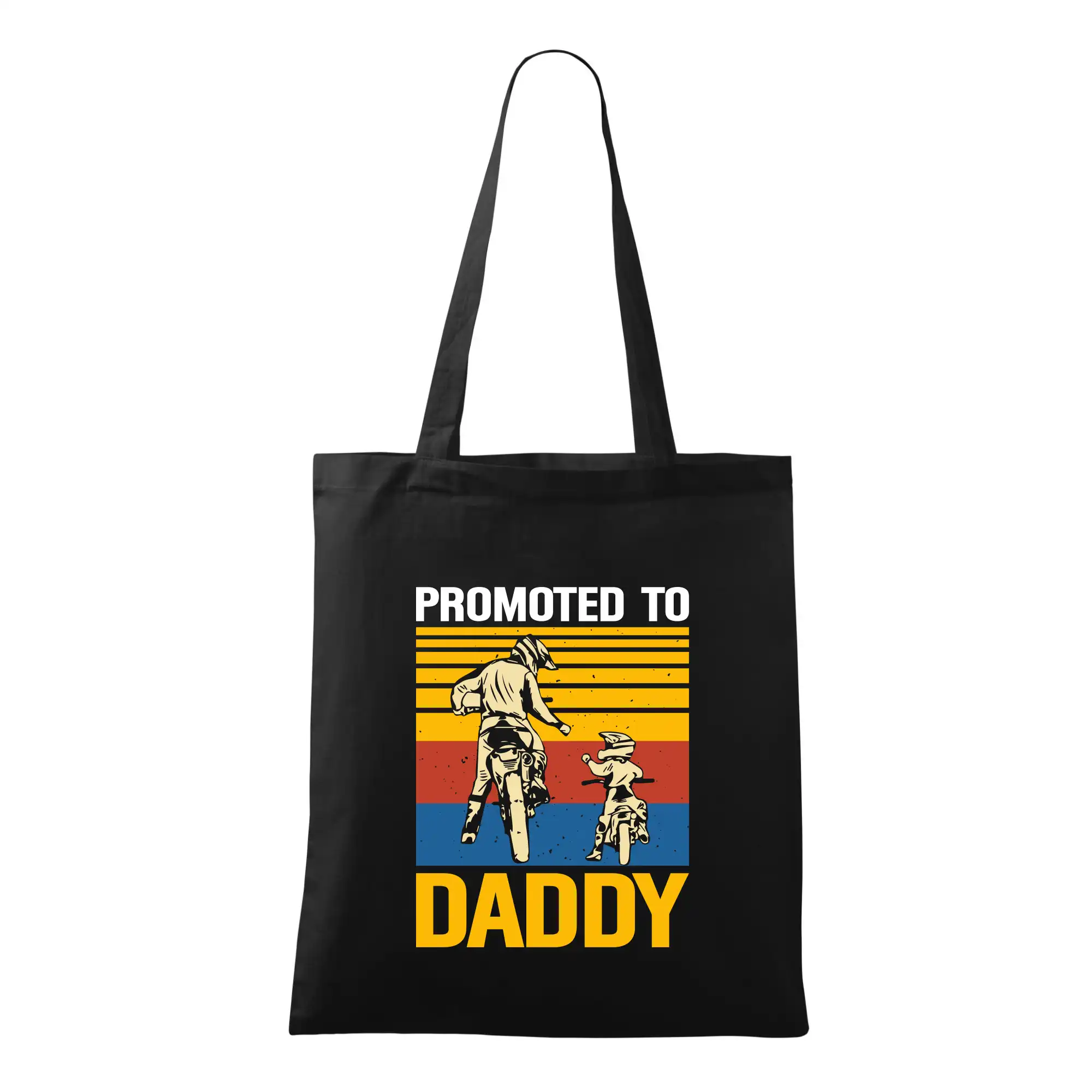 Tričká a mikiny s potlačou motoriek – pre pravých motorkárov - Promoted to daddy - otec a syn - Taška bavlnená