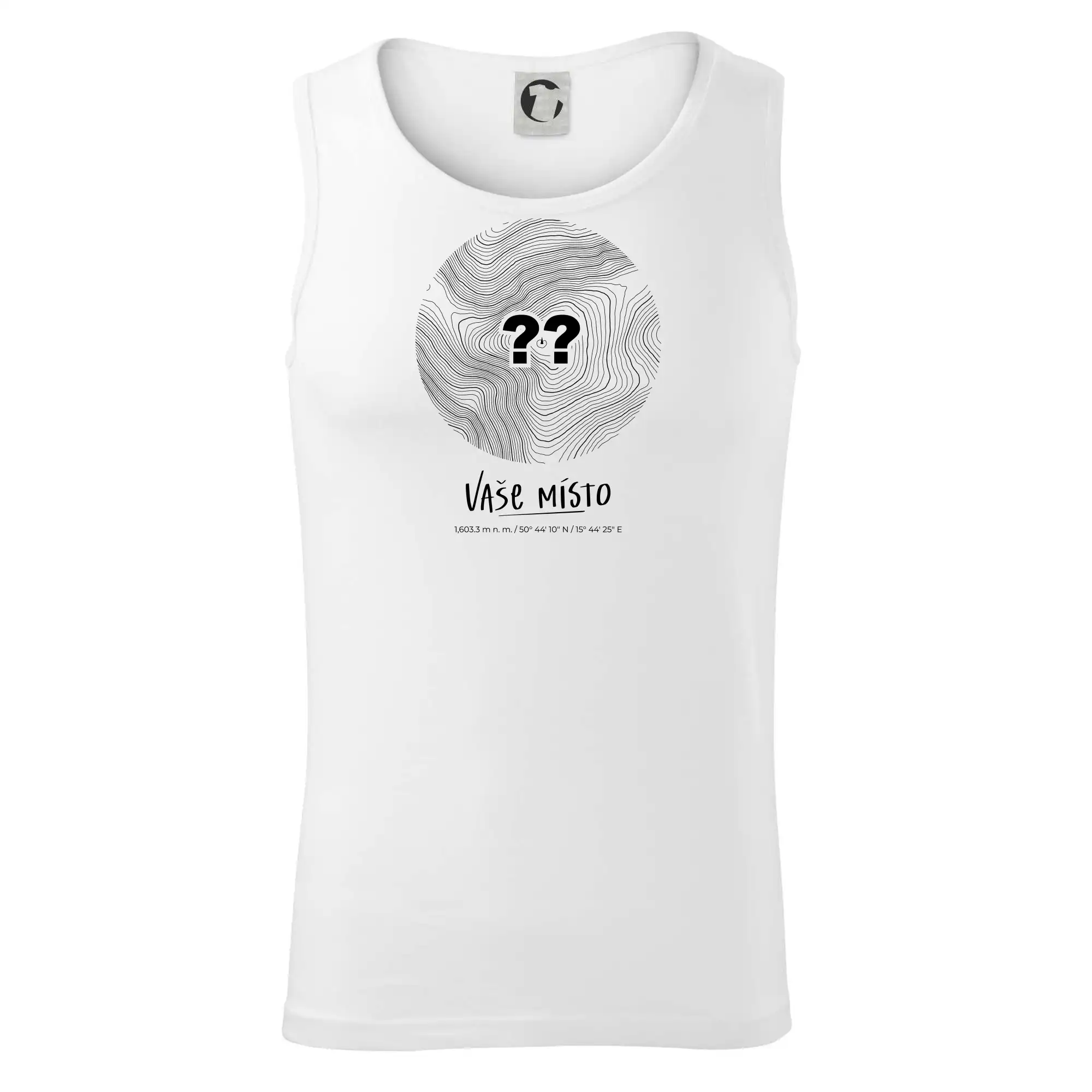 Tričká s vrstevnicami – originálne horské motívy - Vaše miesto - vrstevnice v kruhu - Tielko pánske Core