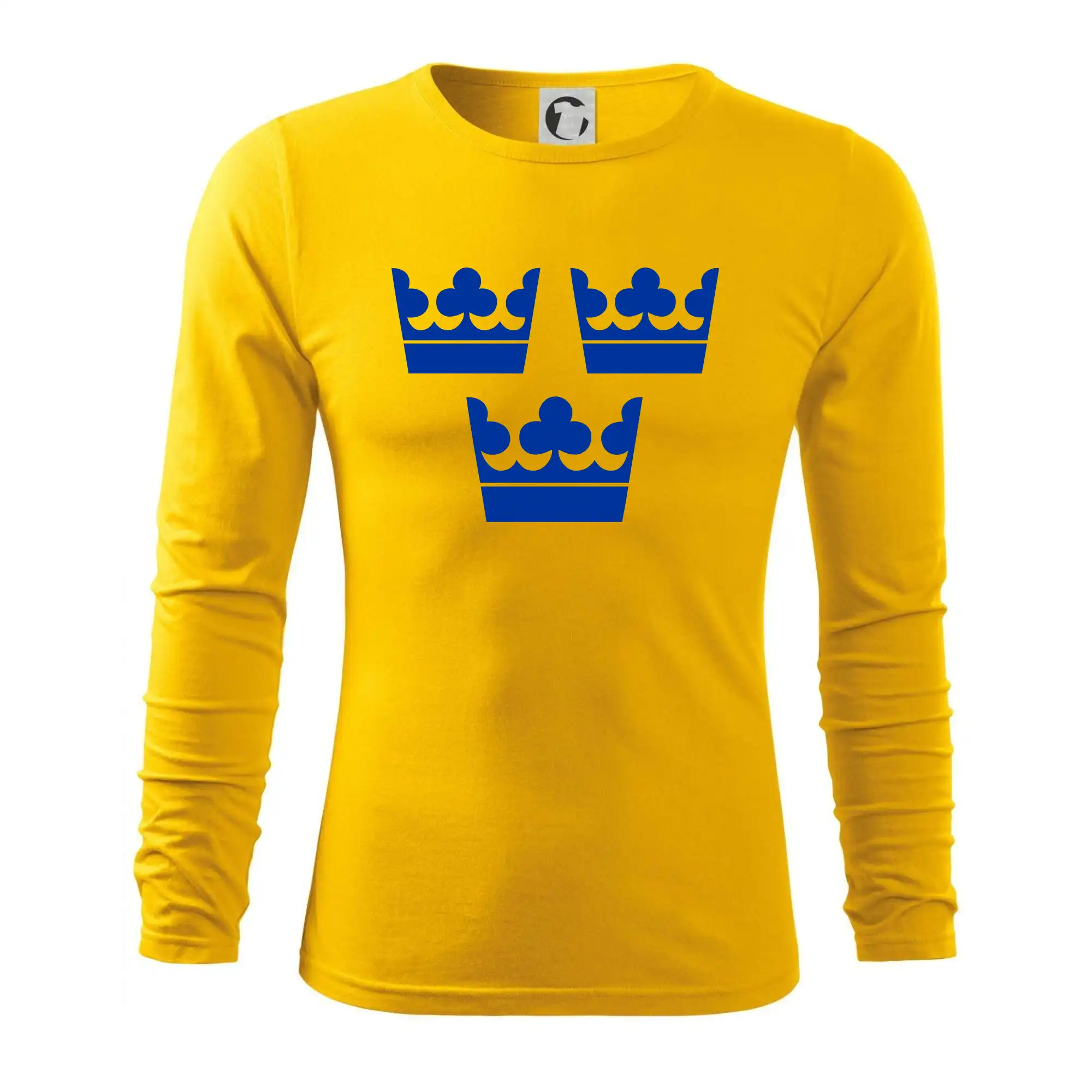 Tričká pre futbalistov - Švédske koruny 3x veľké modré - Tričko s dlhým rukávom FIT-T long sleeve