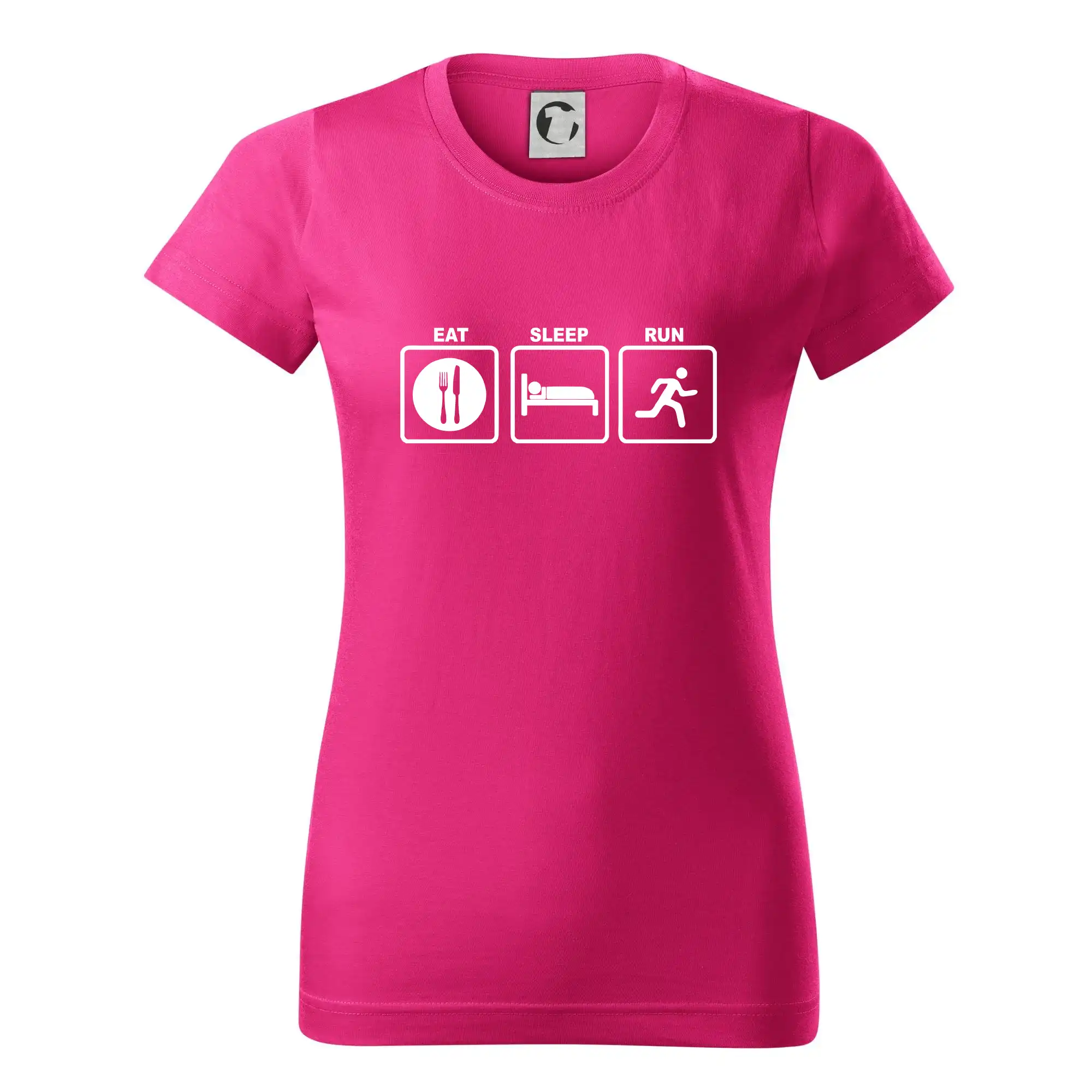Eat sleep repeat - Eat sleep run štvorce - Dámske tričko basic - ľahko voľnejšie a dlhšie