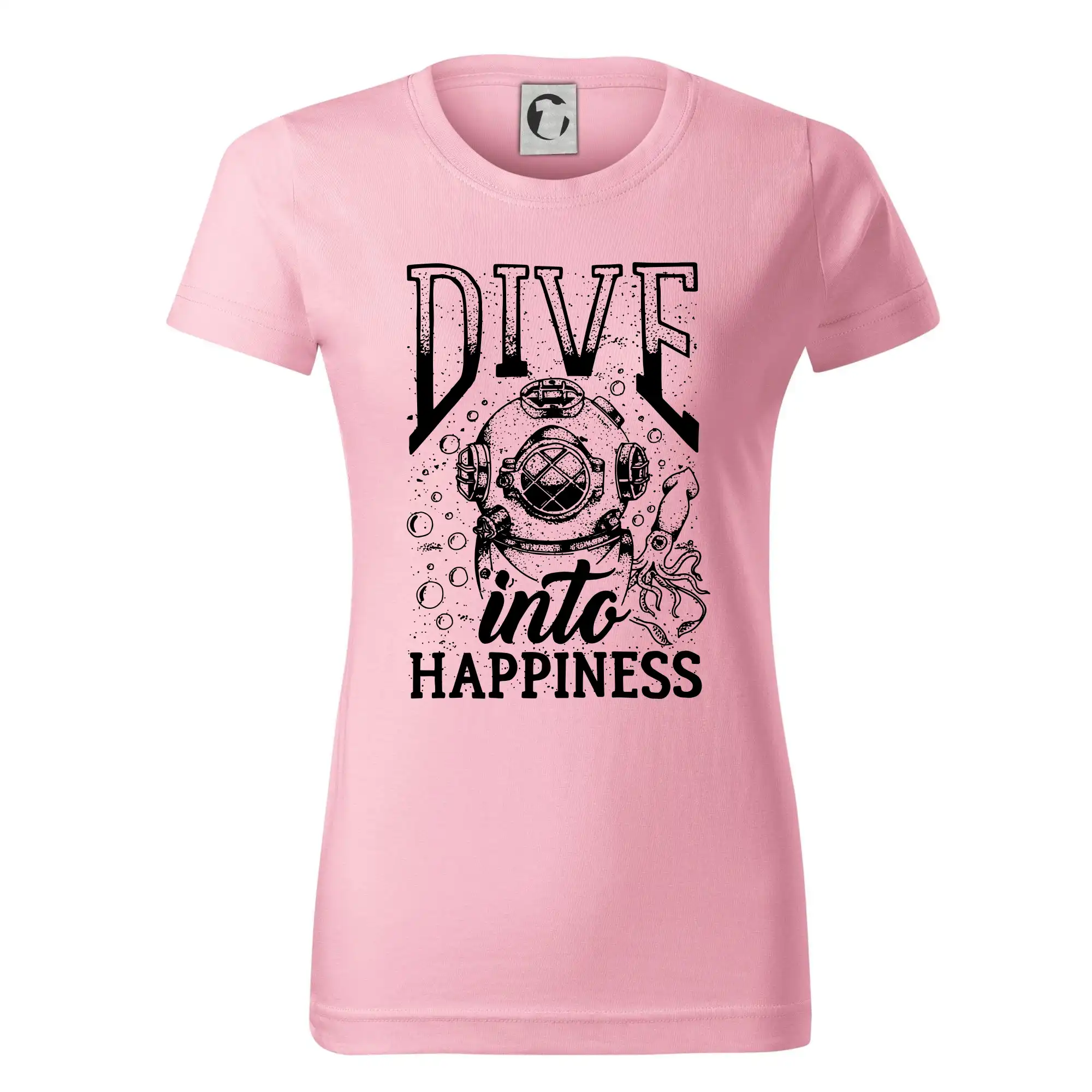 Potápačské tričká - Dive into happinness - Dámske tričko basic - ľahko voľnejšie a dlhšie