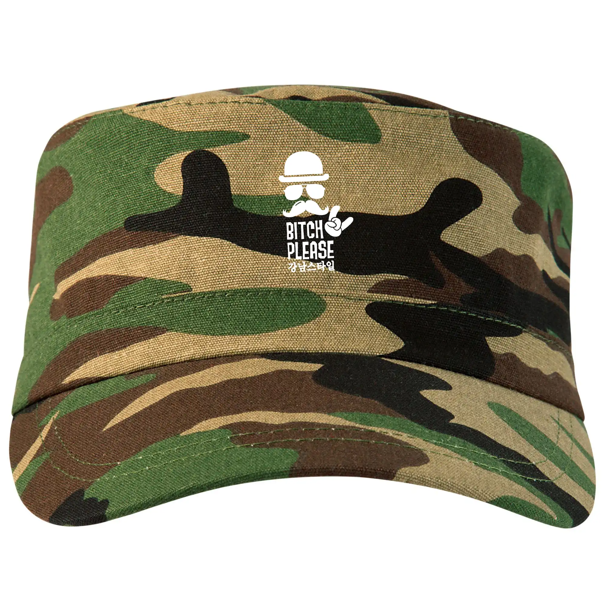 Tričká s fúzikmi - Bitch please! Mustache - Šiltovka CAMO