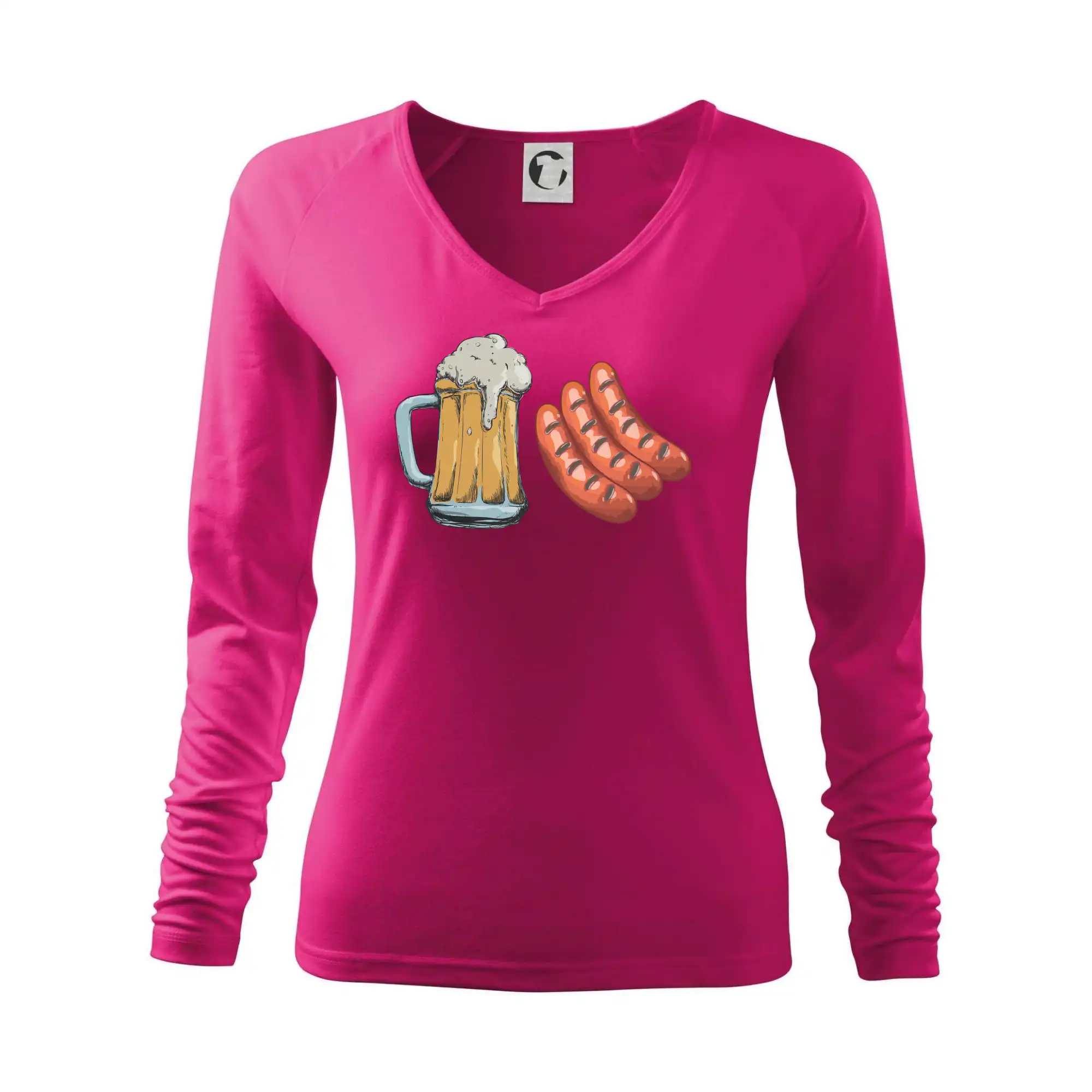 Tričká a zástery na grilovanie - Pivo a klobása - Tričko dámske Elegance