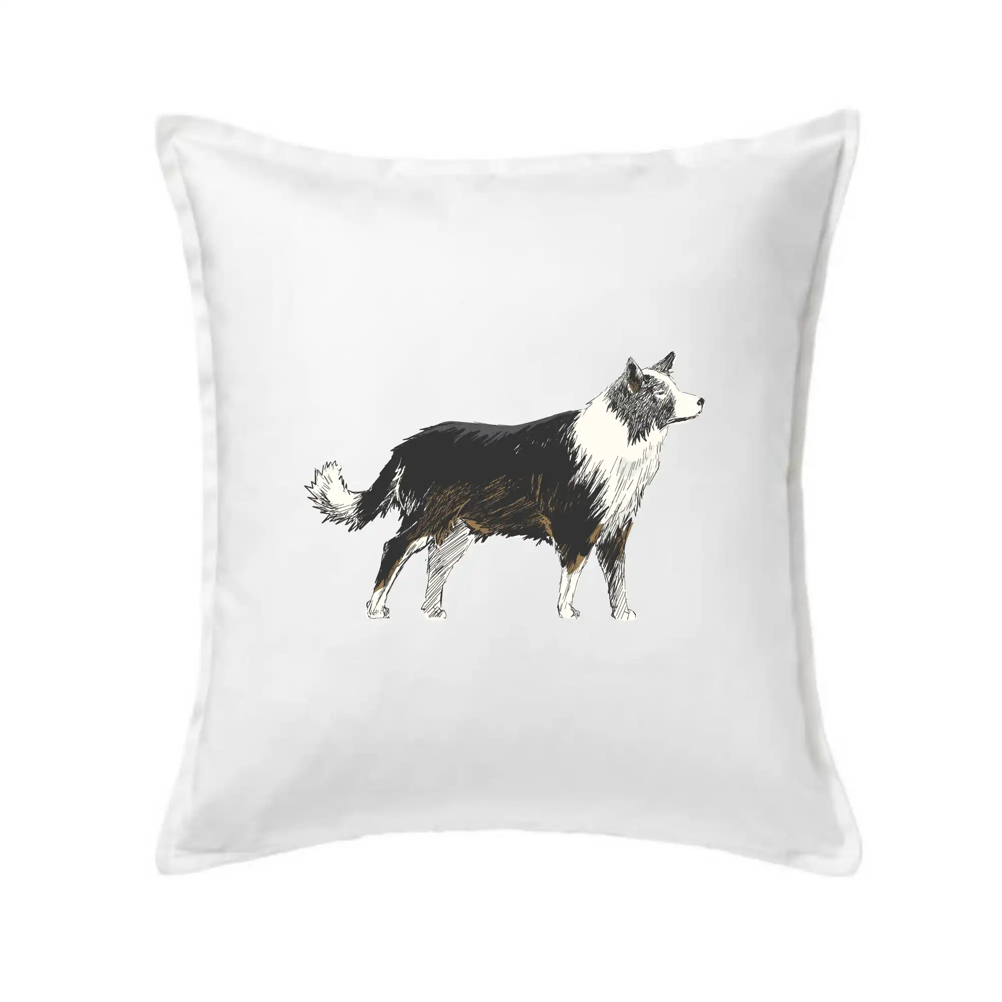 Border kólia na tričku - Border kólia kreslená - Vankúš 50x50