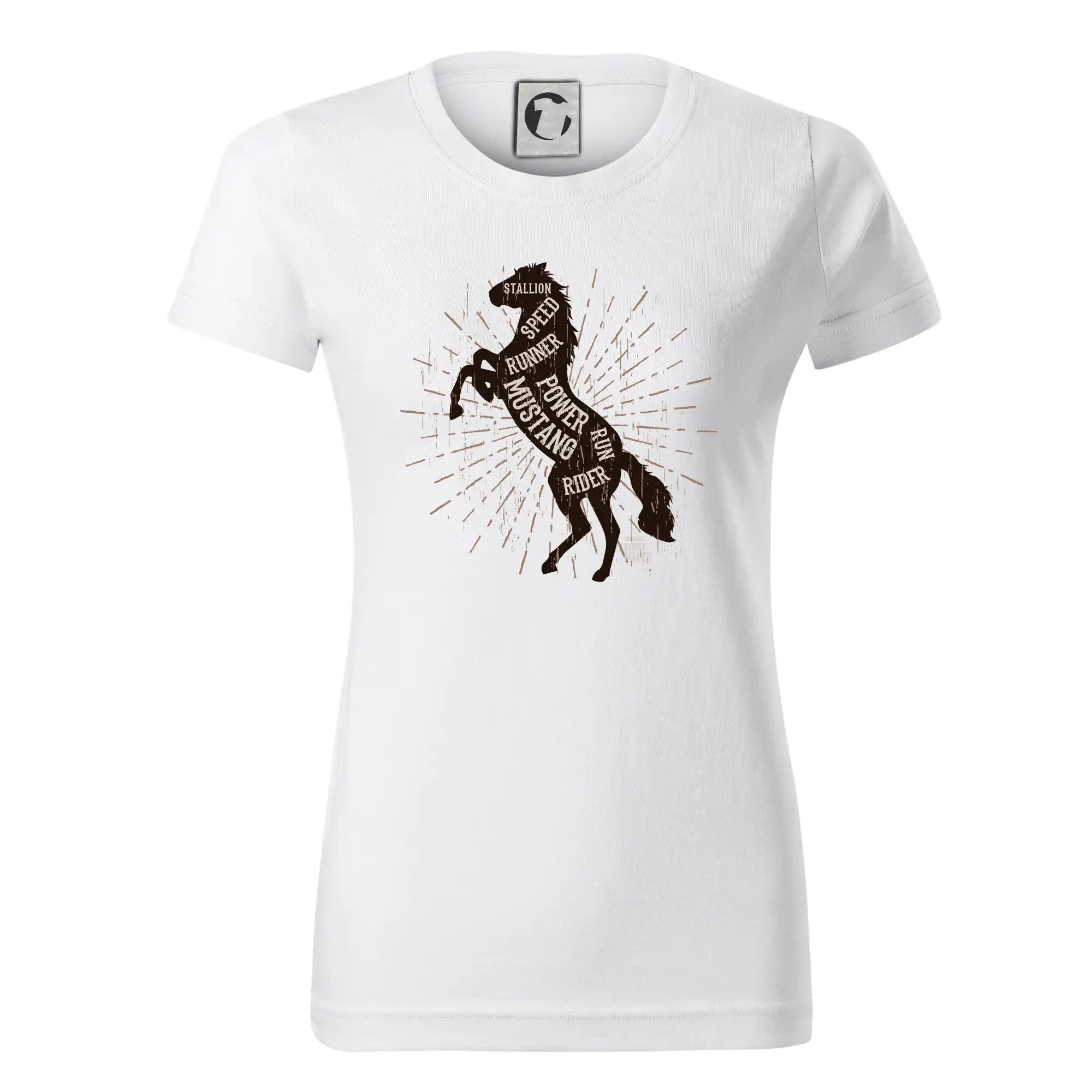Tričká s koňmi - Horse mustang - Dámske tričko basic - ľahko voľnejšie a dlhšie