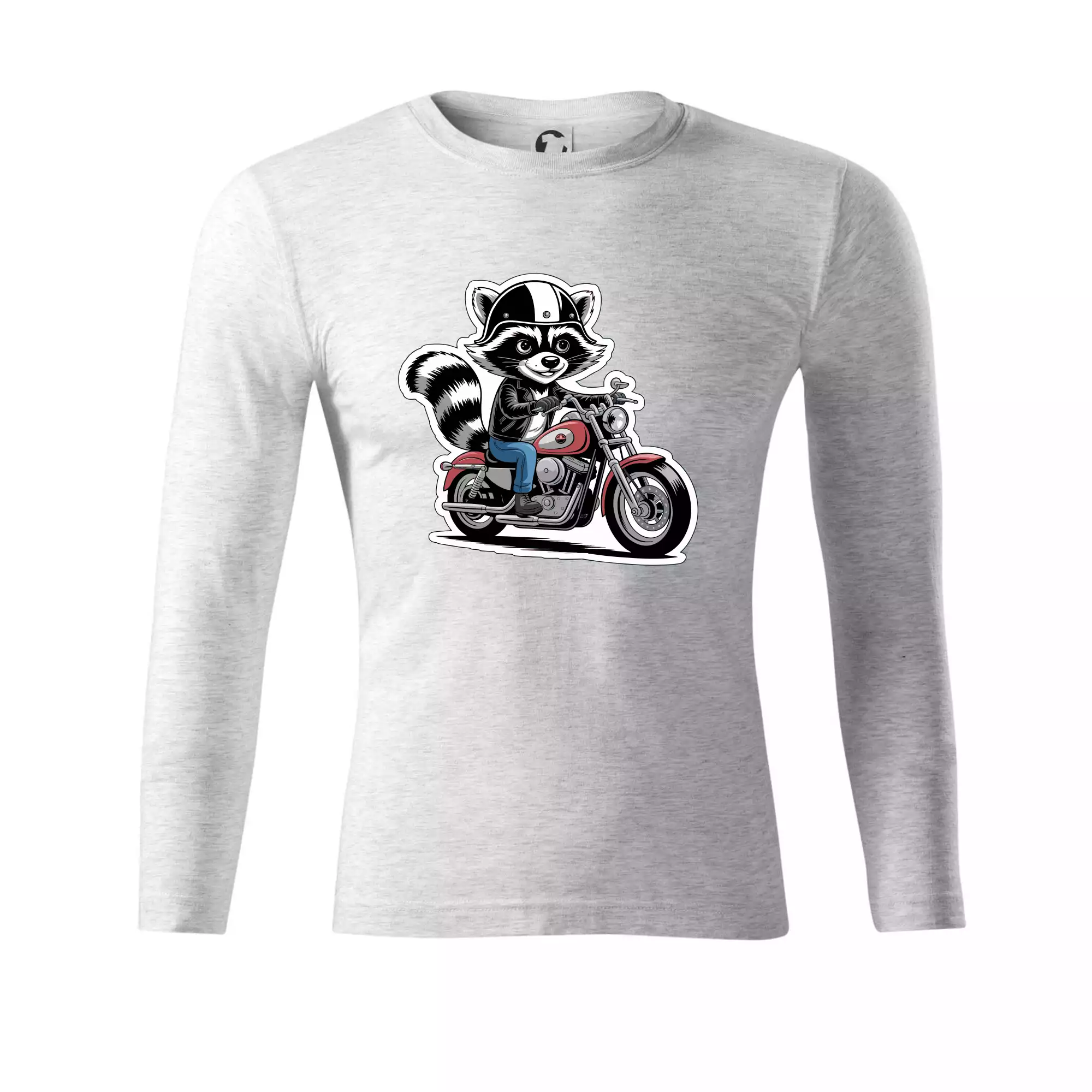 Mýval na motorce kreslený