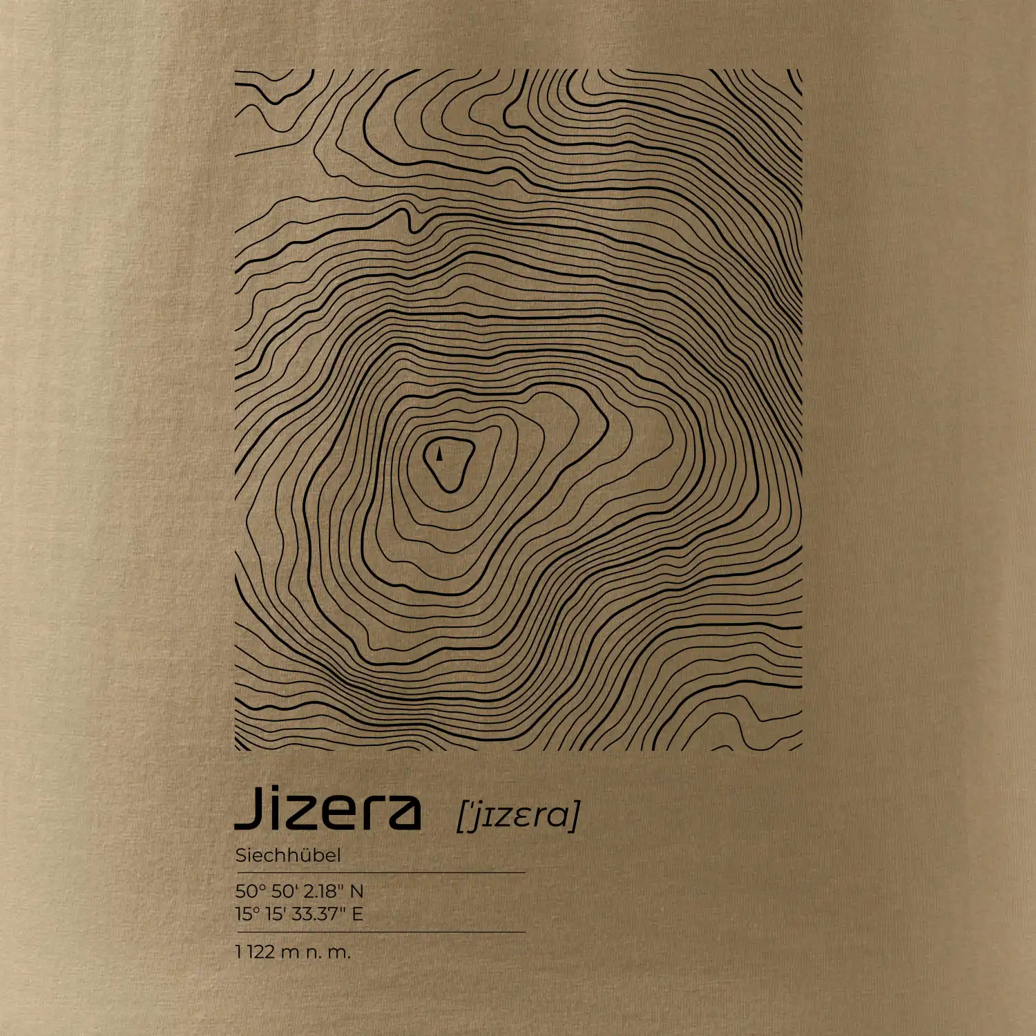 Jizera - vrstevnice v obdélníku