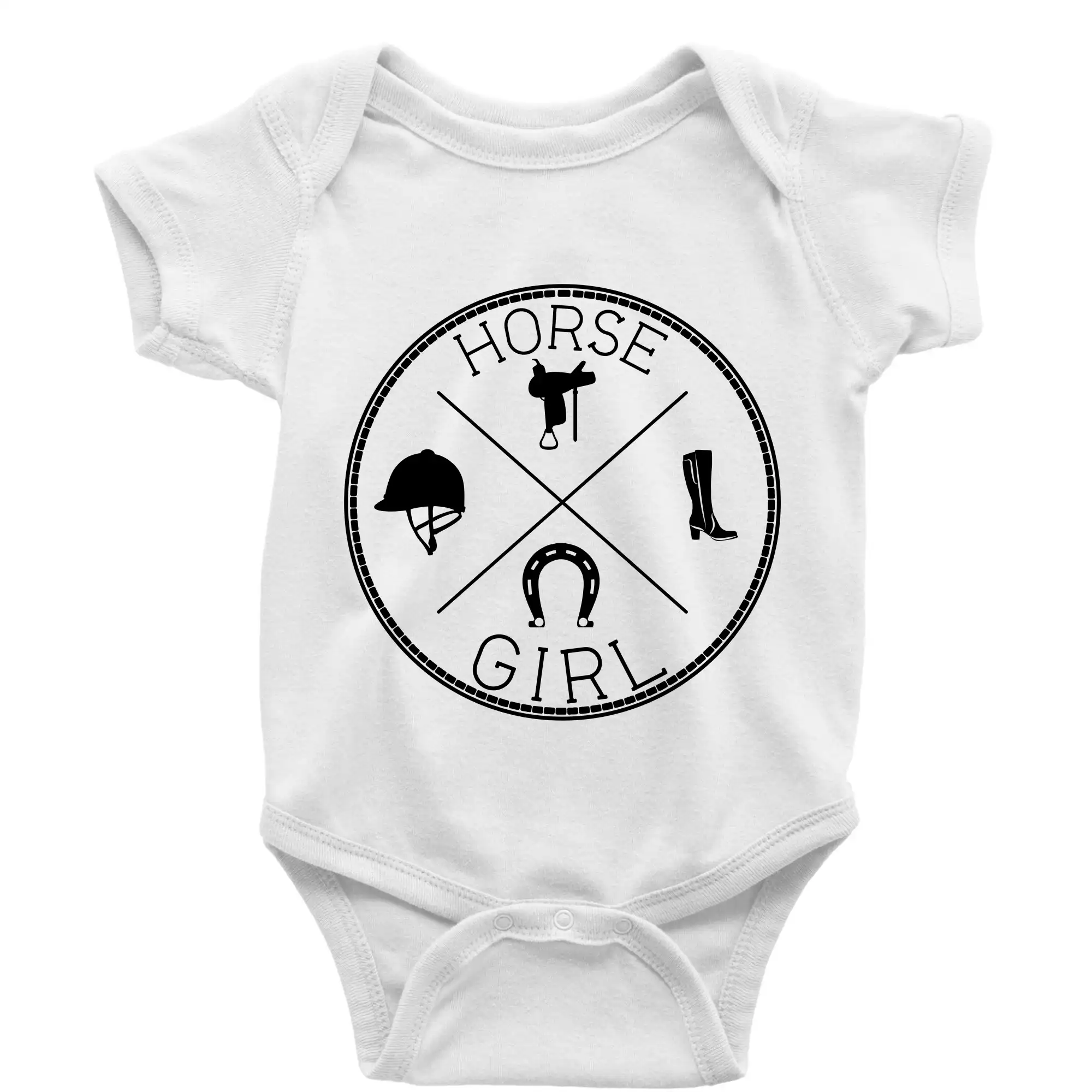 Tričká s koňmi - Horse Girl kruh - Body dojčenské s krátkym rukávom