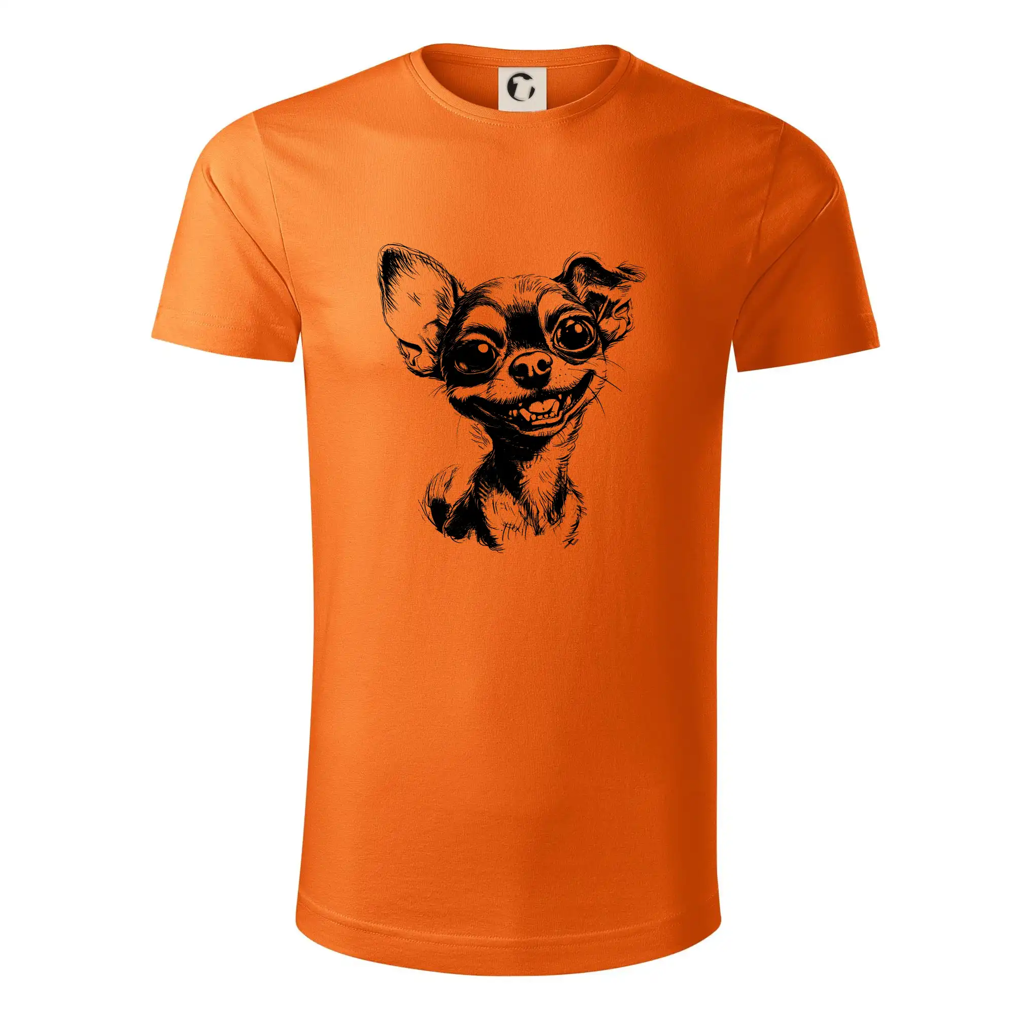 Černobílá karikatura čivava