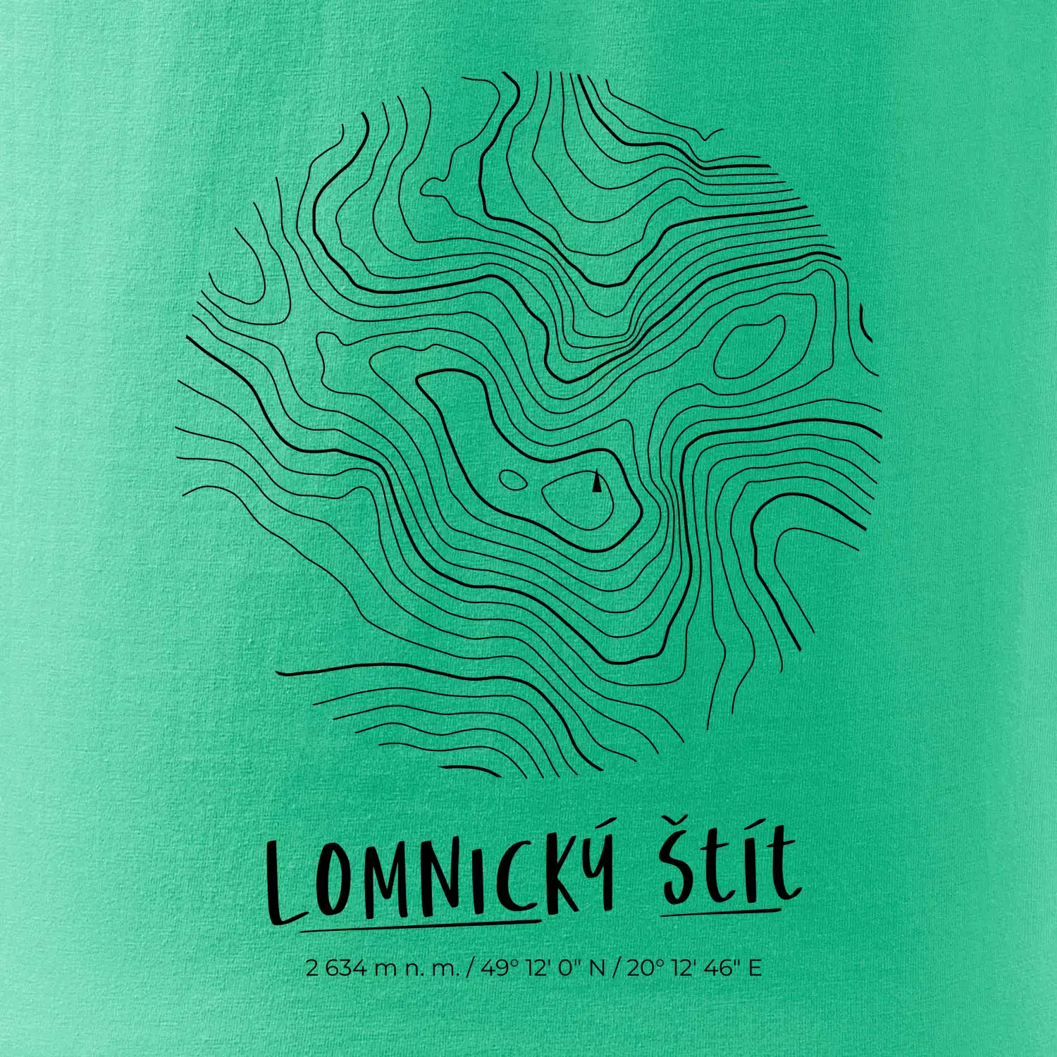 Lomnický štít - vrstevnice v kruhu
