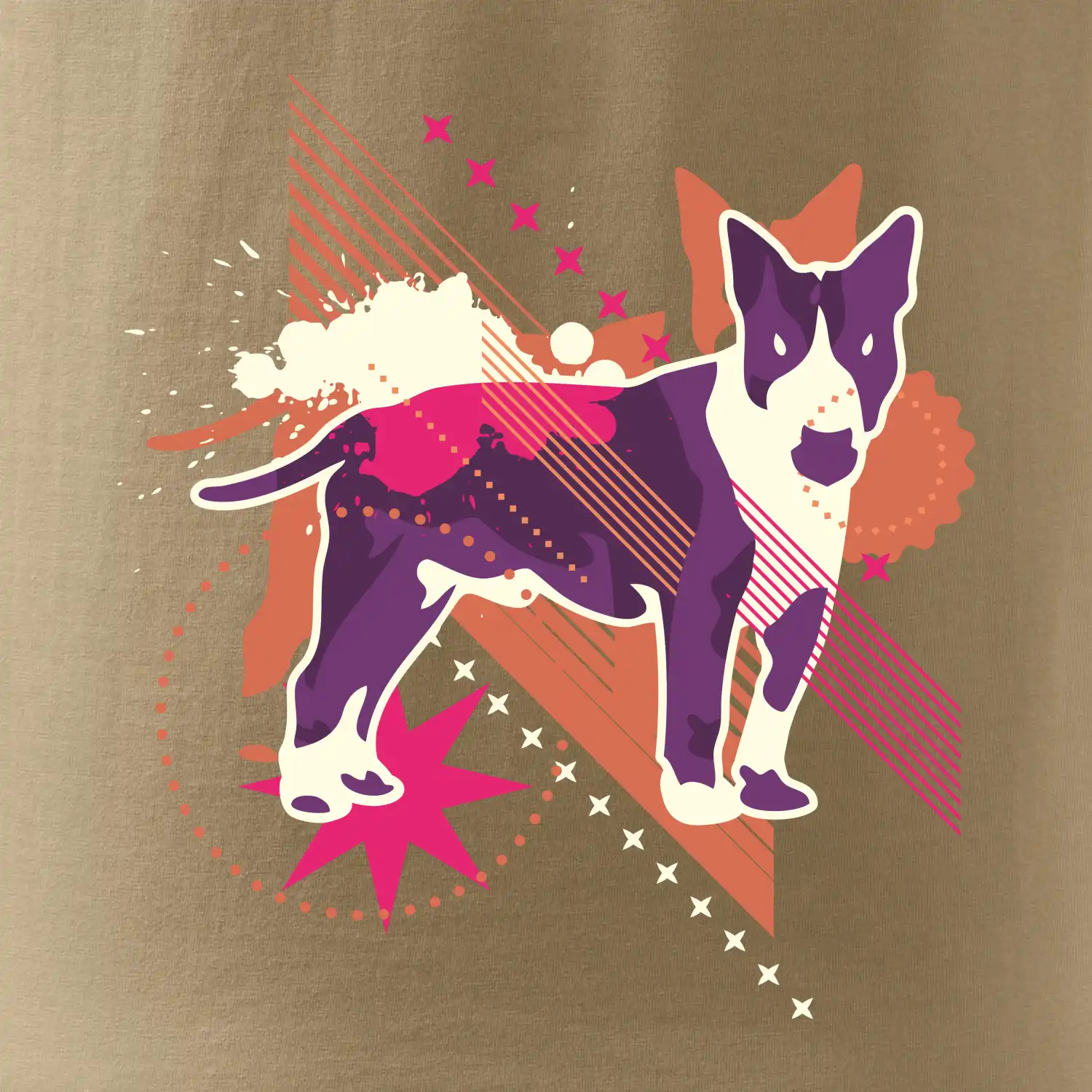 Pes abstrakce fialový