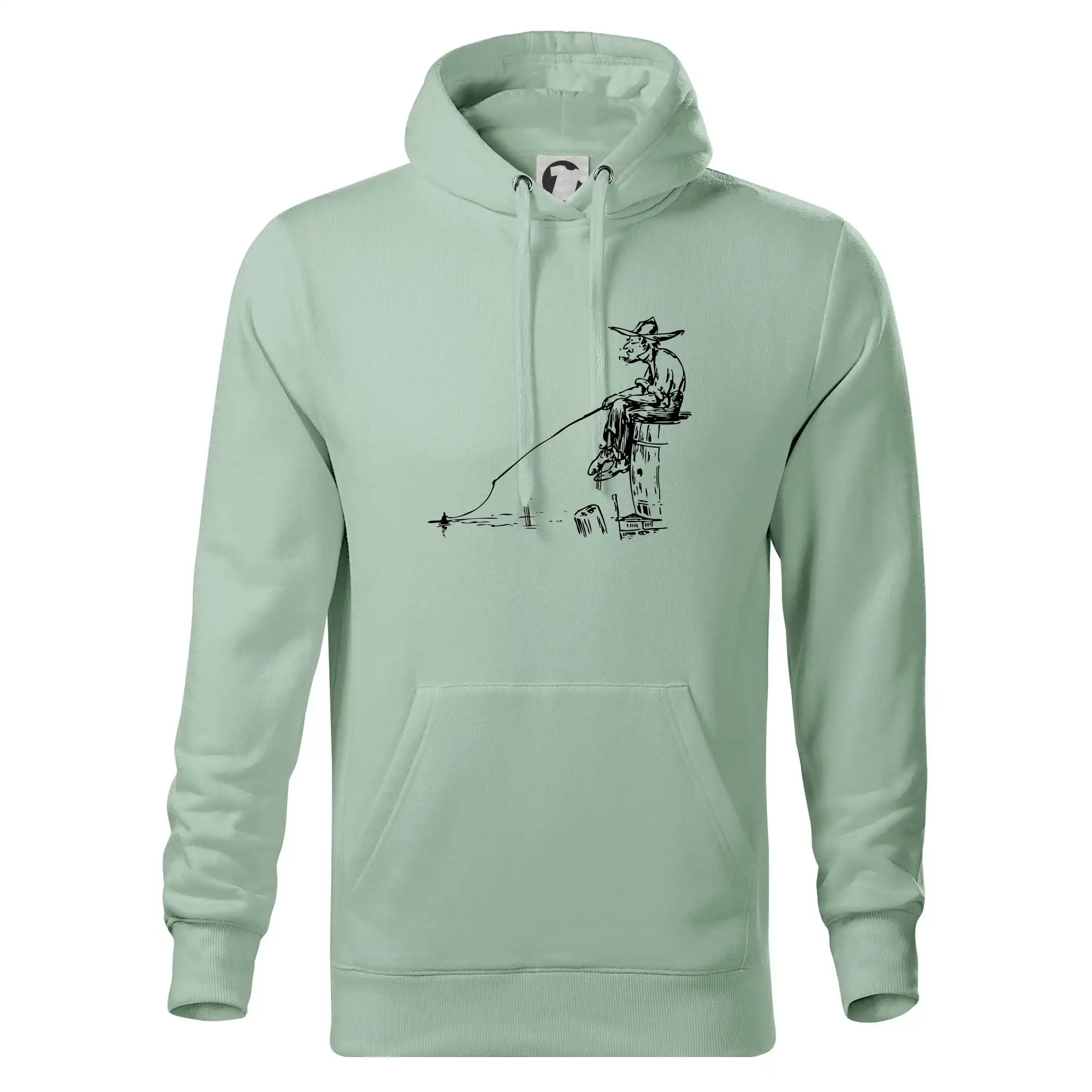 Kreslený rybář na pařezu