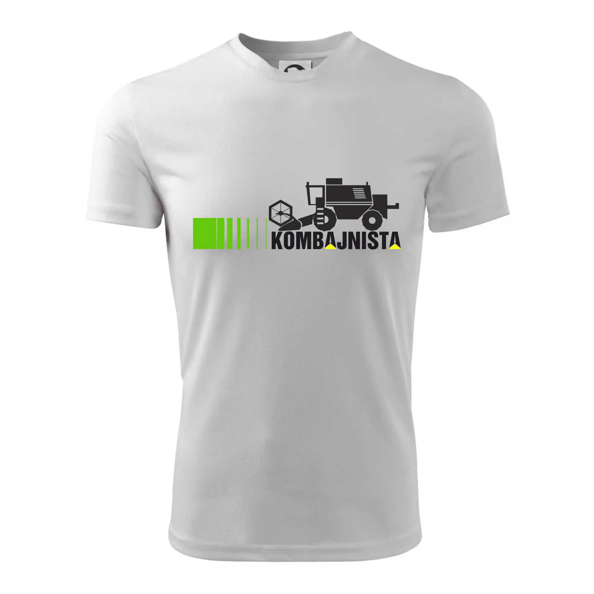 Kombajnista zelená a žlutá