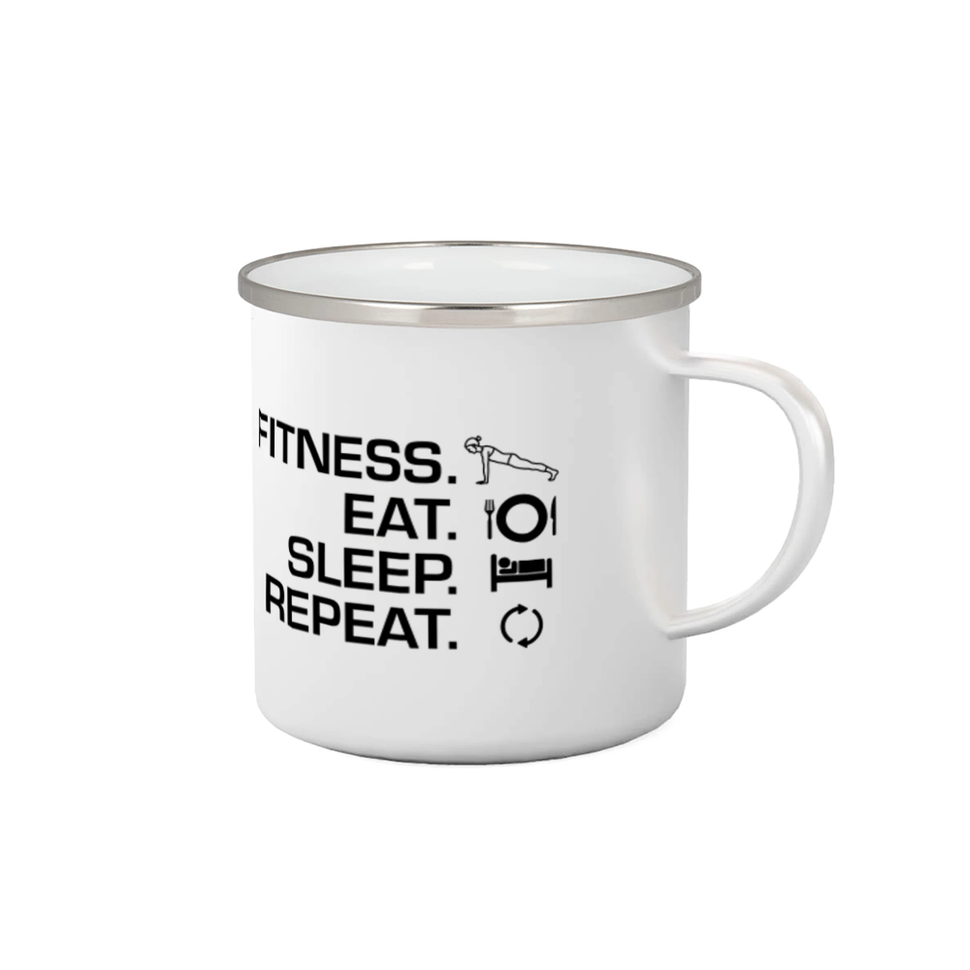 Posilňovani - Fitness Eat Sleep Repeat - Plecháčik