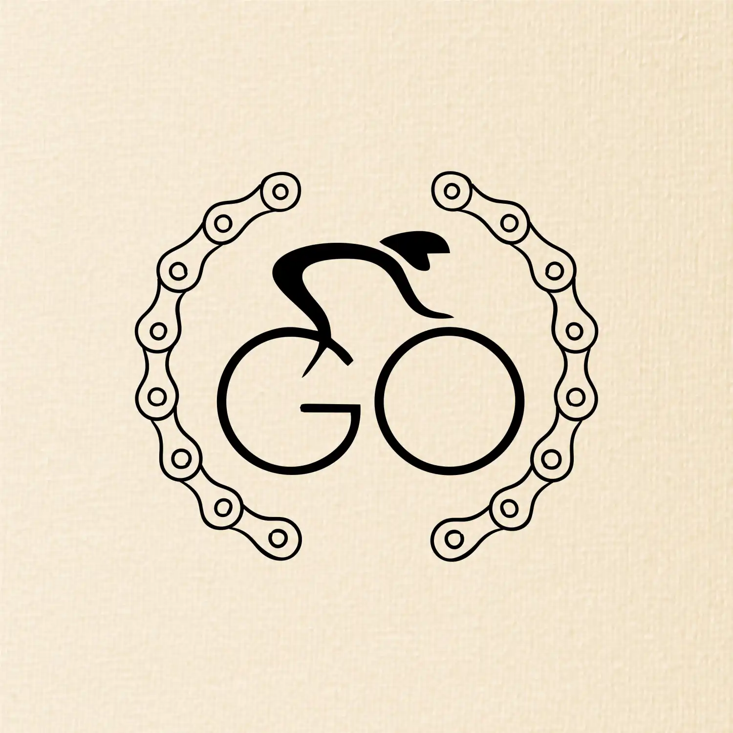 Logo cyklisty a řetěz