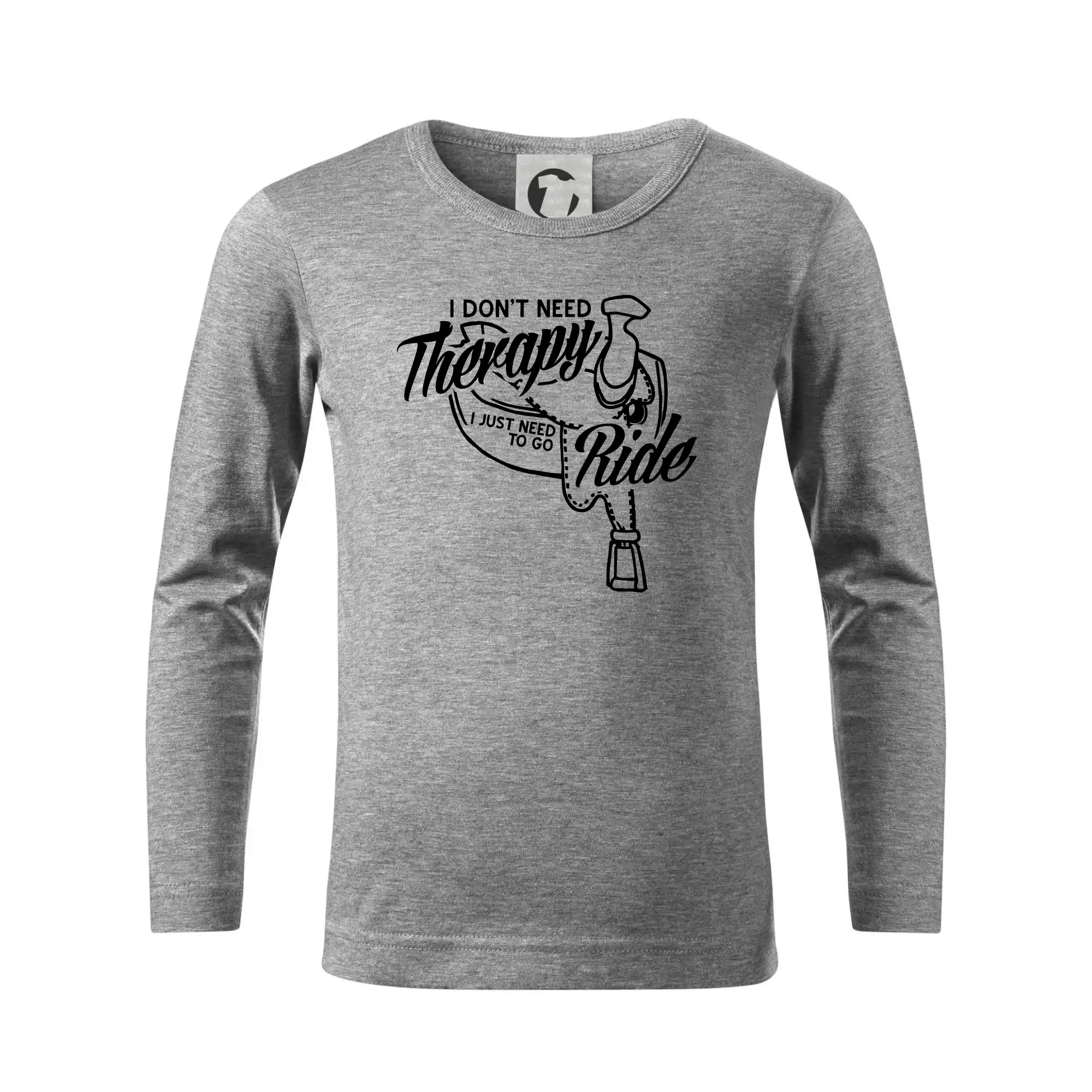 Tričká s koňmi - I don't Therapy Ride - jazdkyňa - Tričko detské Long Sleeve