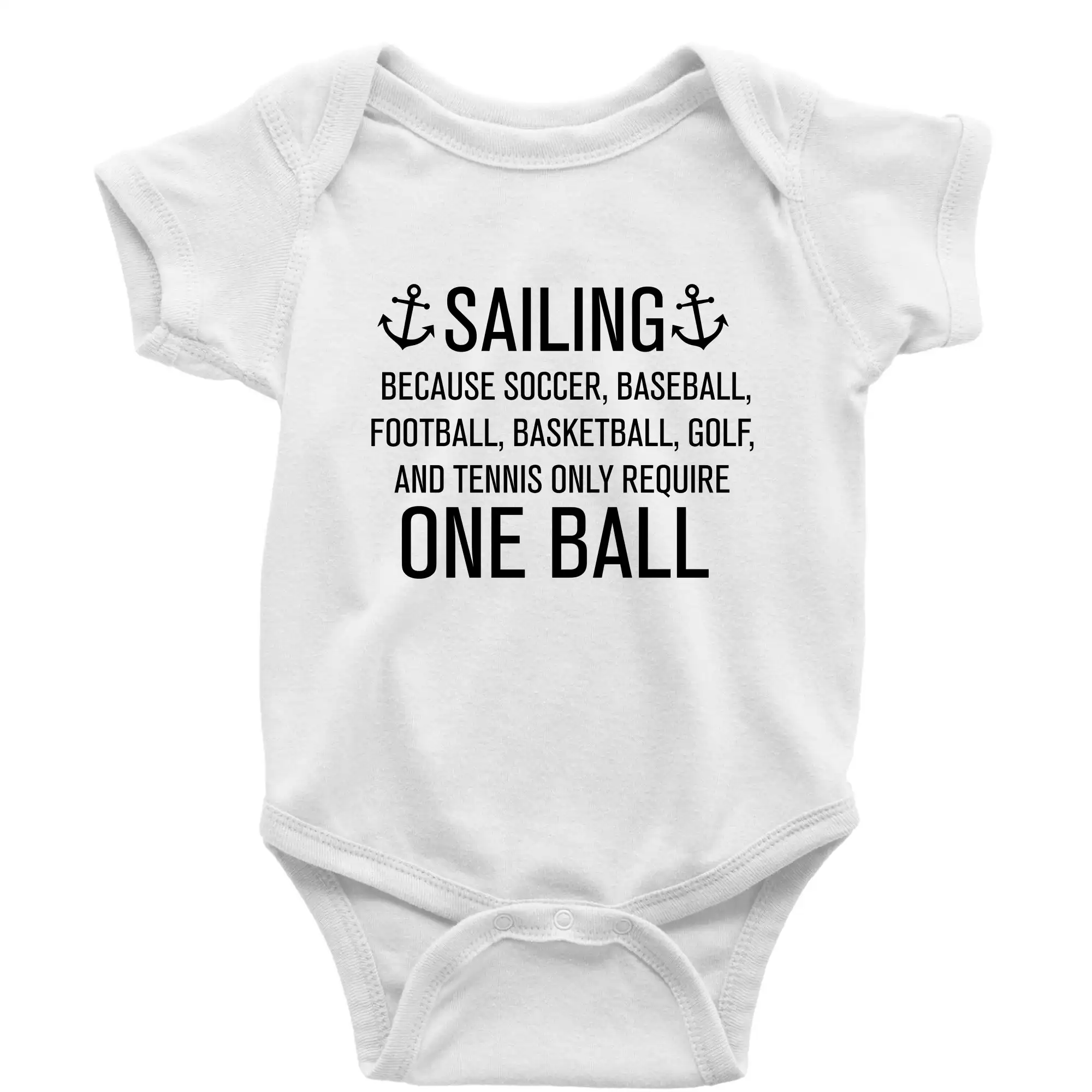 Vodácke tričká - Sailing beacause one ball - Body dojčenské s krátkym rukávom