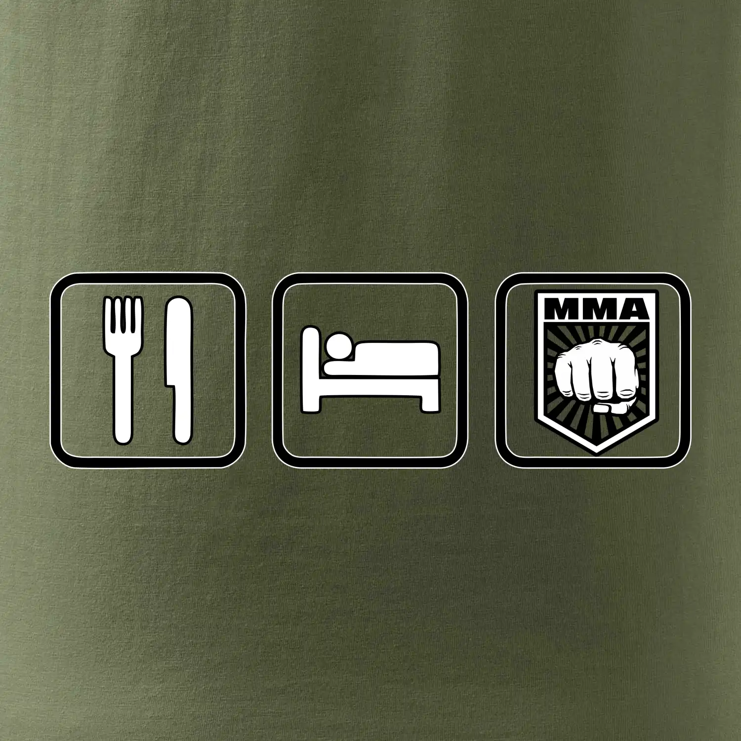 Eat sleep MMA v řádku