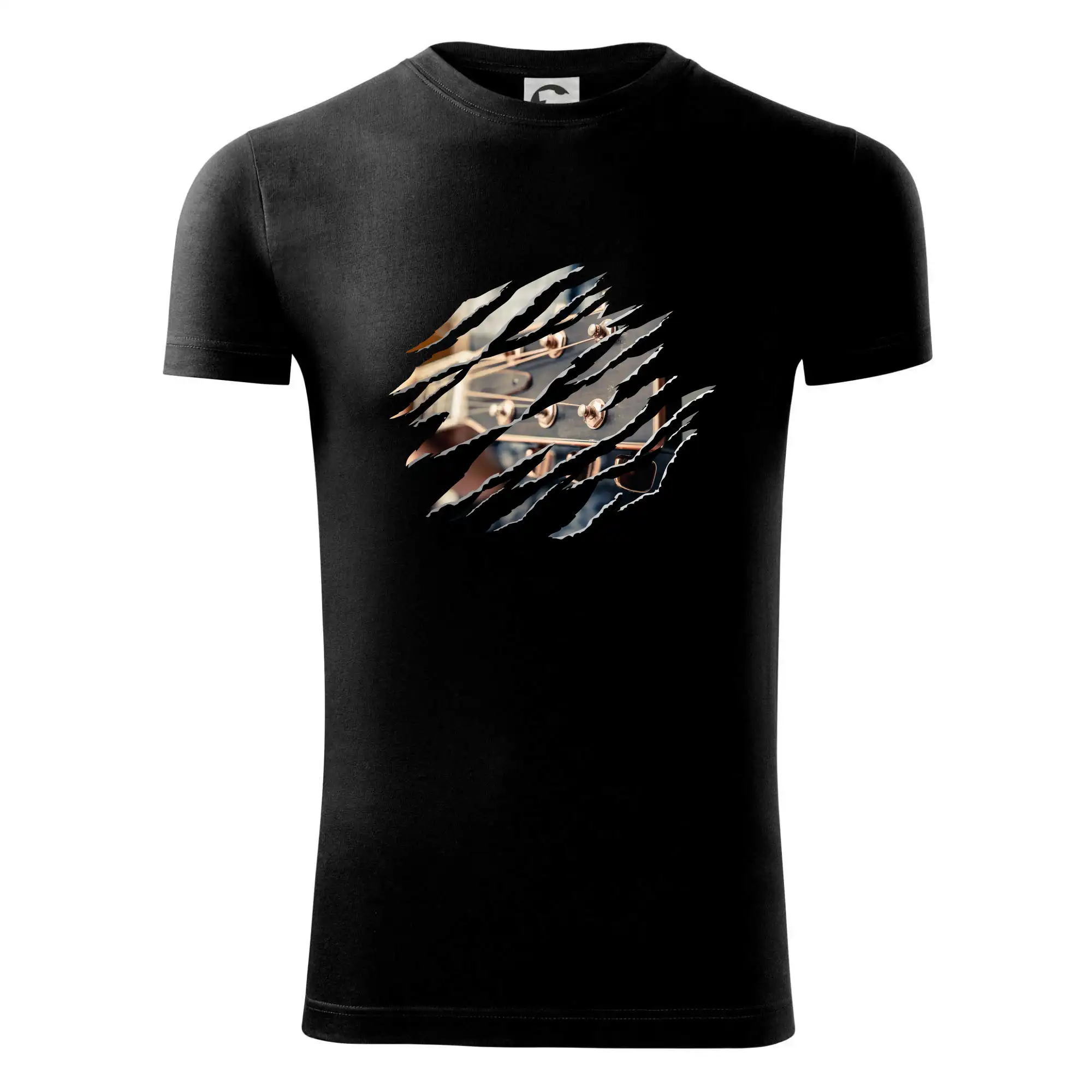 Hudobné tričká - Roztrhnuté triko - gitara krk - Viper FIT - Pánske zúžené tričko