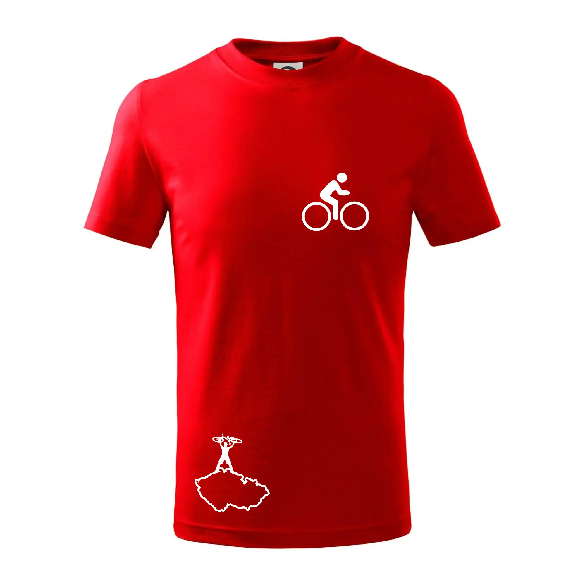 Tričko ako darček pre cyklistu - Mapa ČR + kolo na prsu - Tričko detské bavlnené