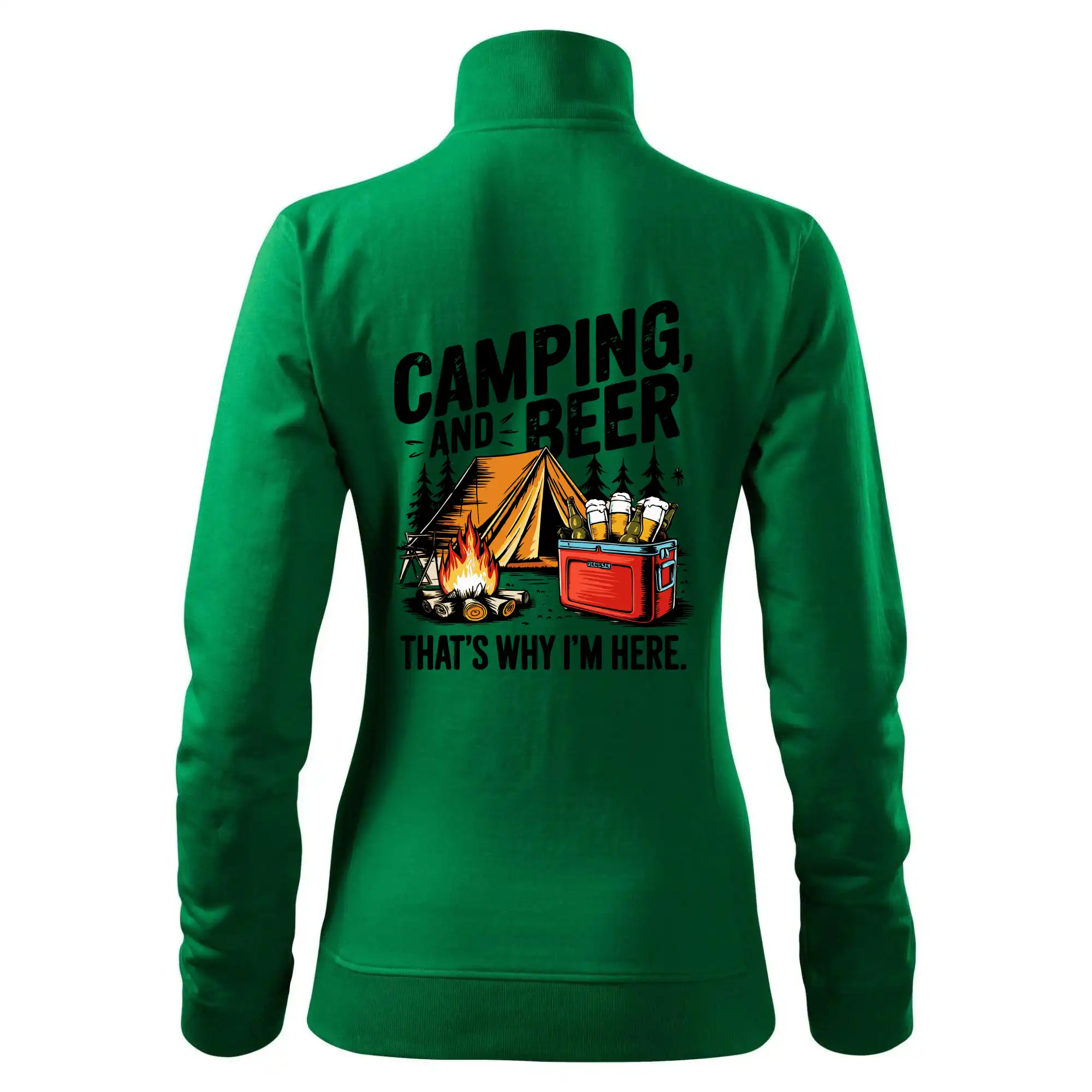 Černý nápis nápis Camping and beer