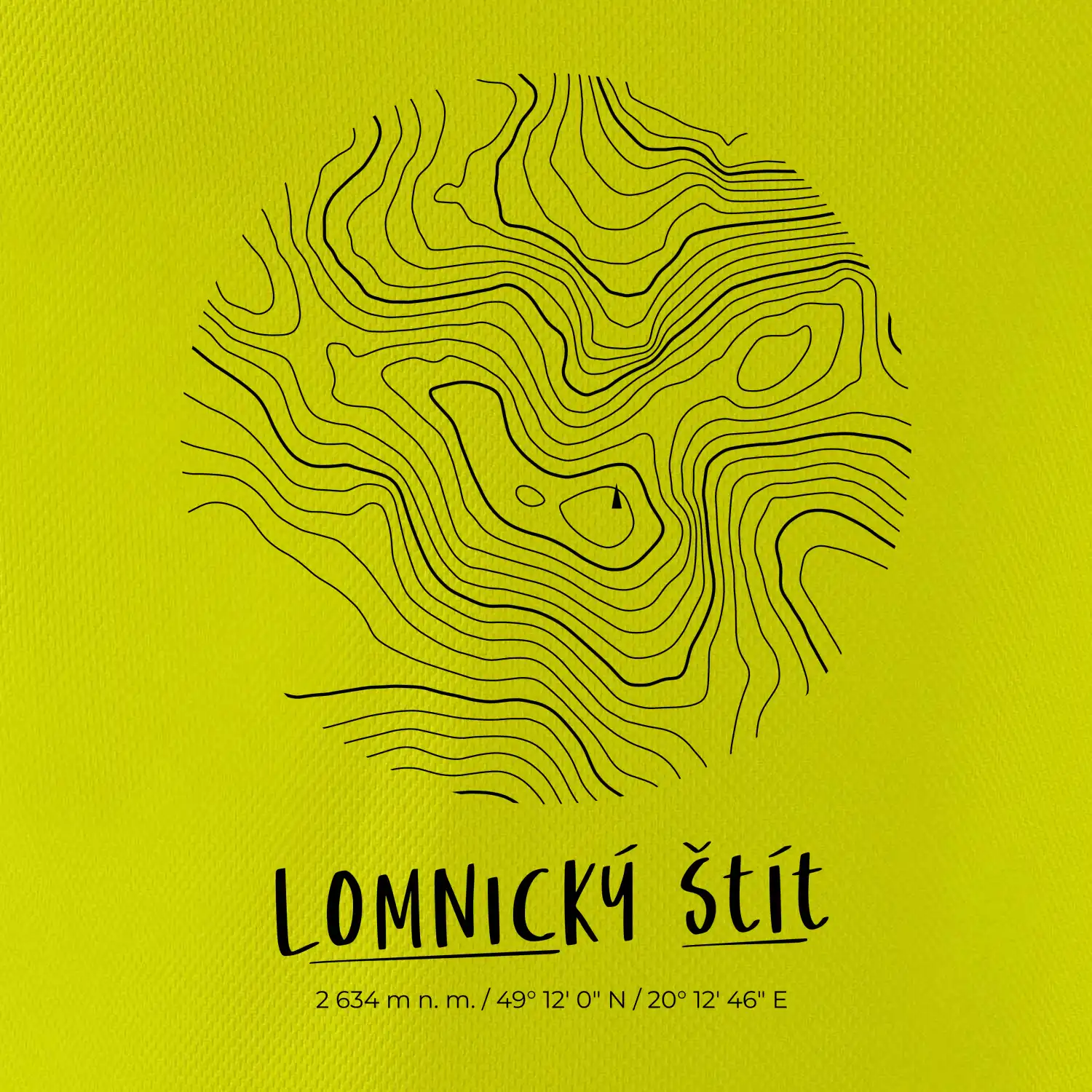 Lomnický štít - vrstevnice v kruhu