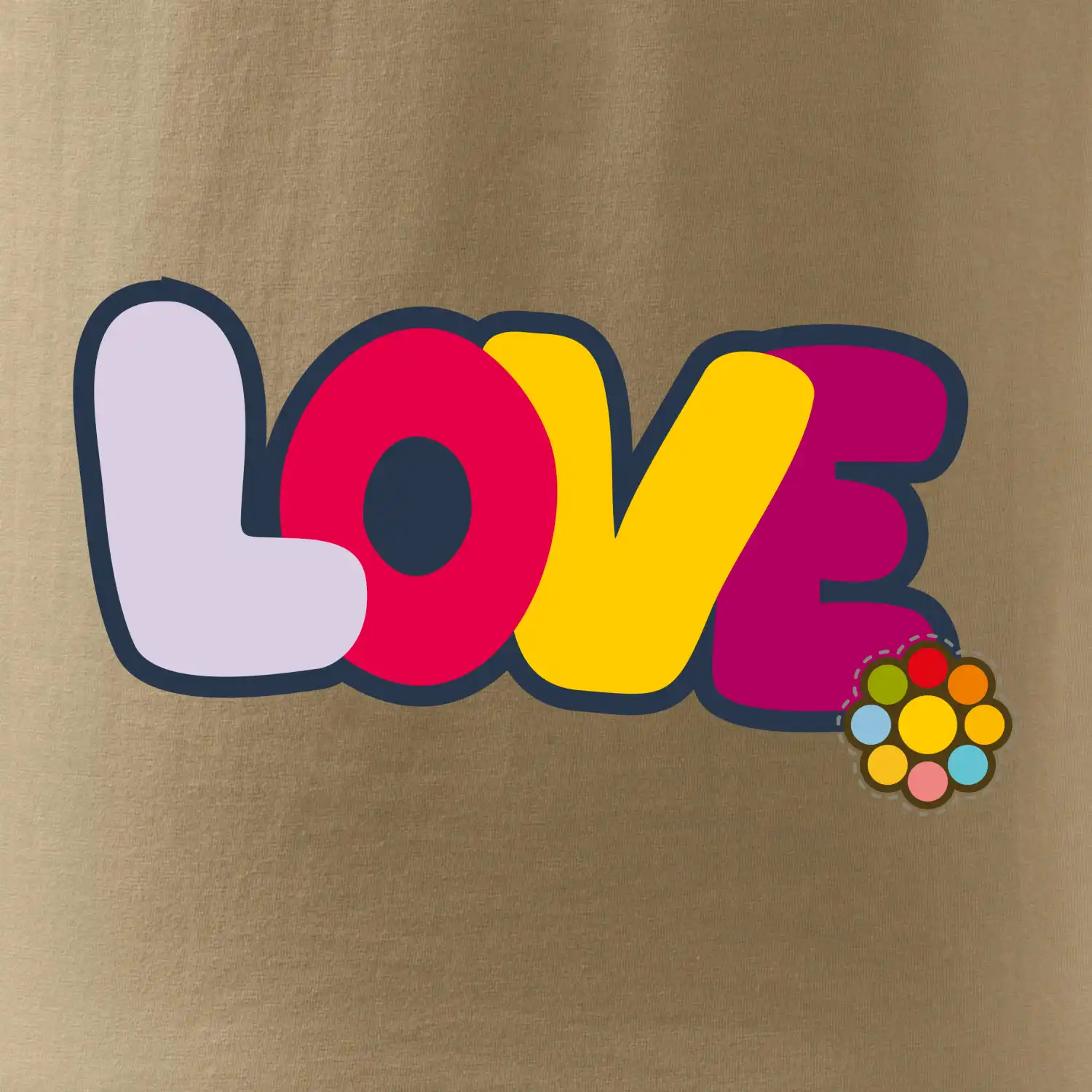 Love nápis s květinou