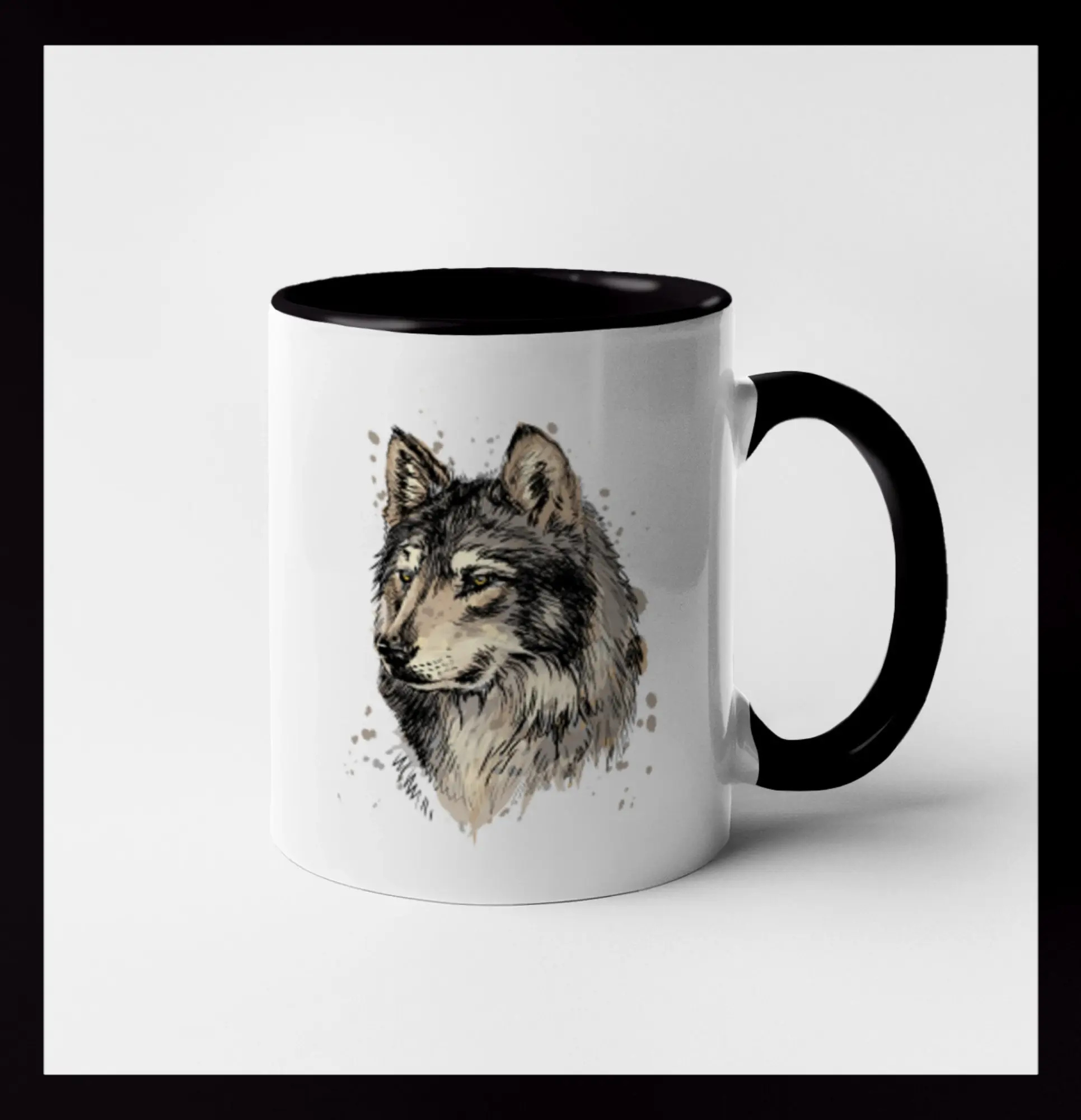 Hlava vlka kreslená